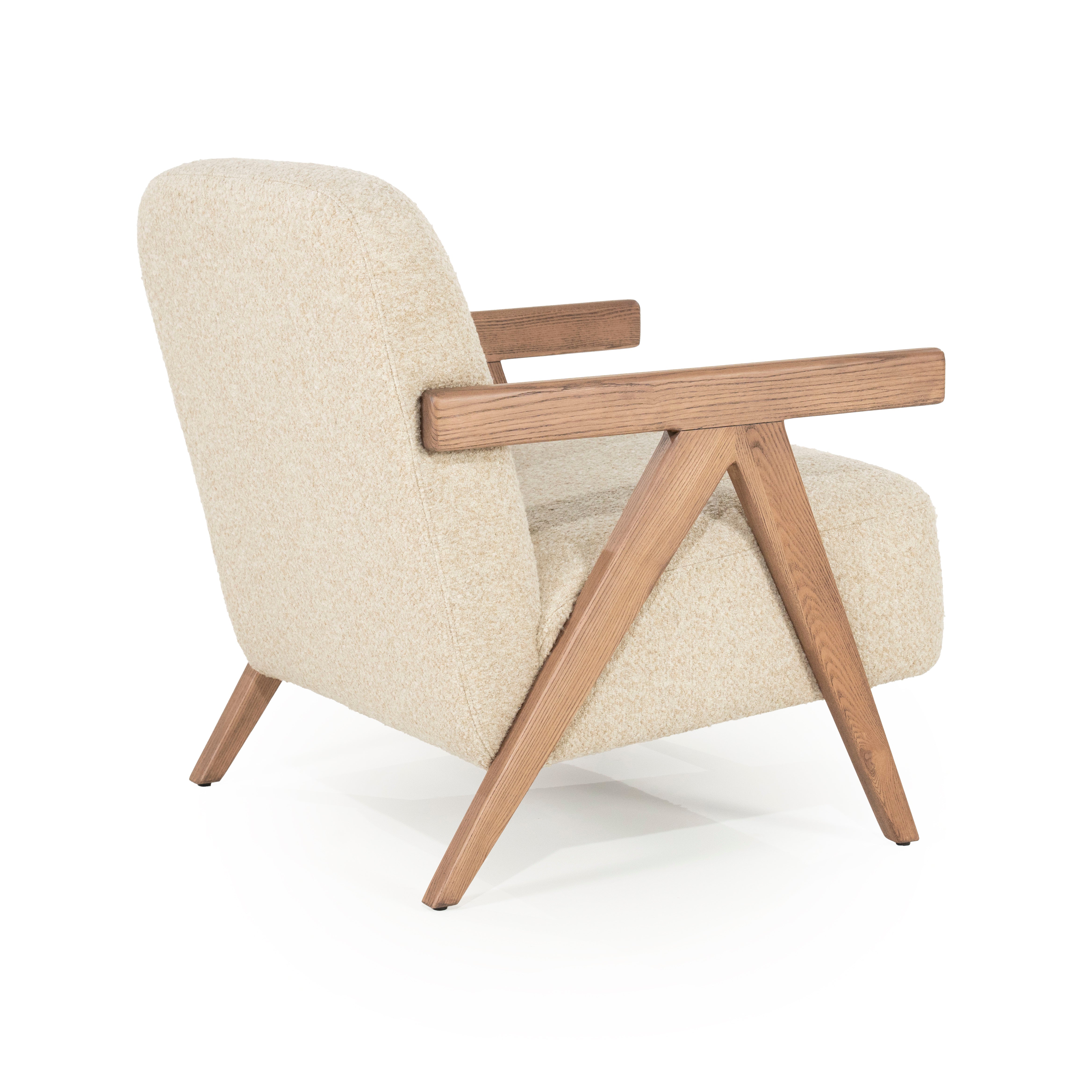 Sessel FRANCIS beige mit Holzgestell