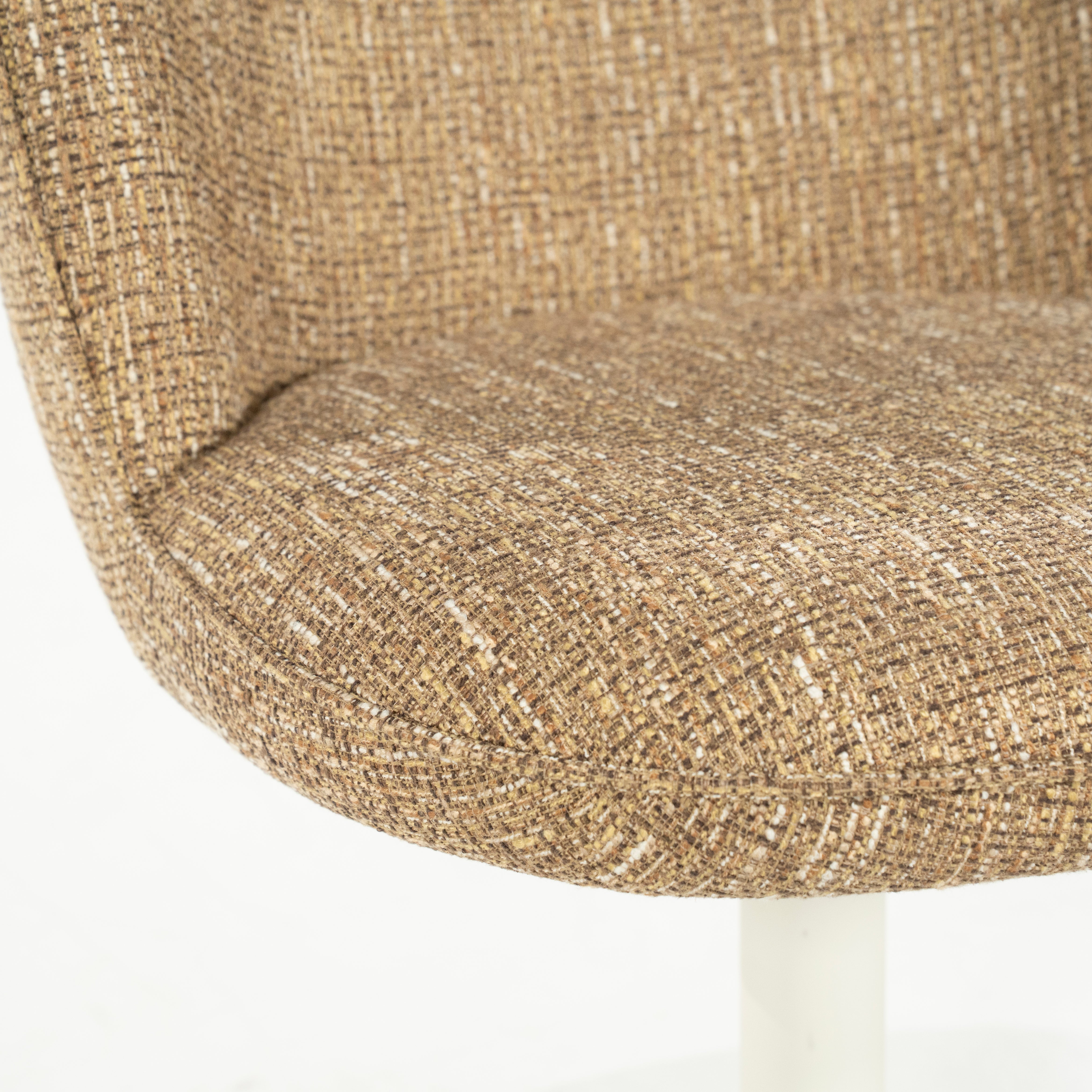 Drehstuhl MOLLY taupe mit cremefarbener Basis