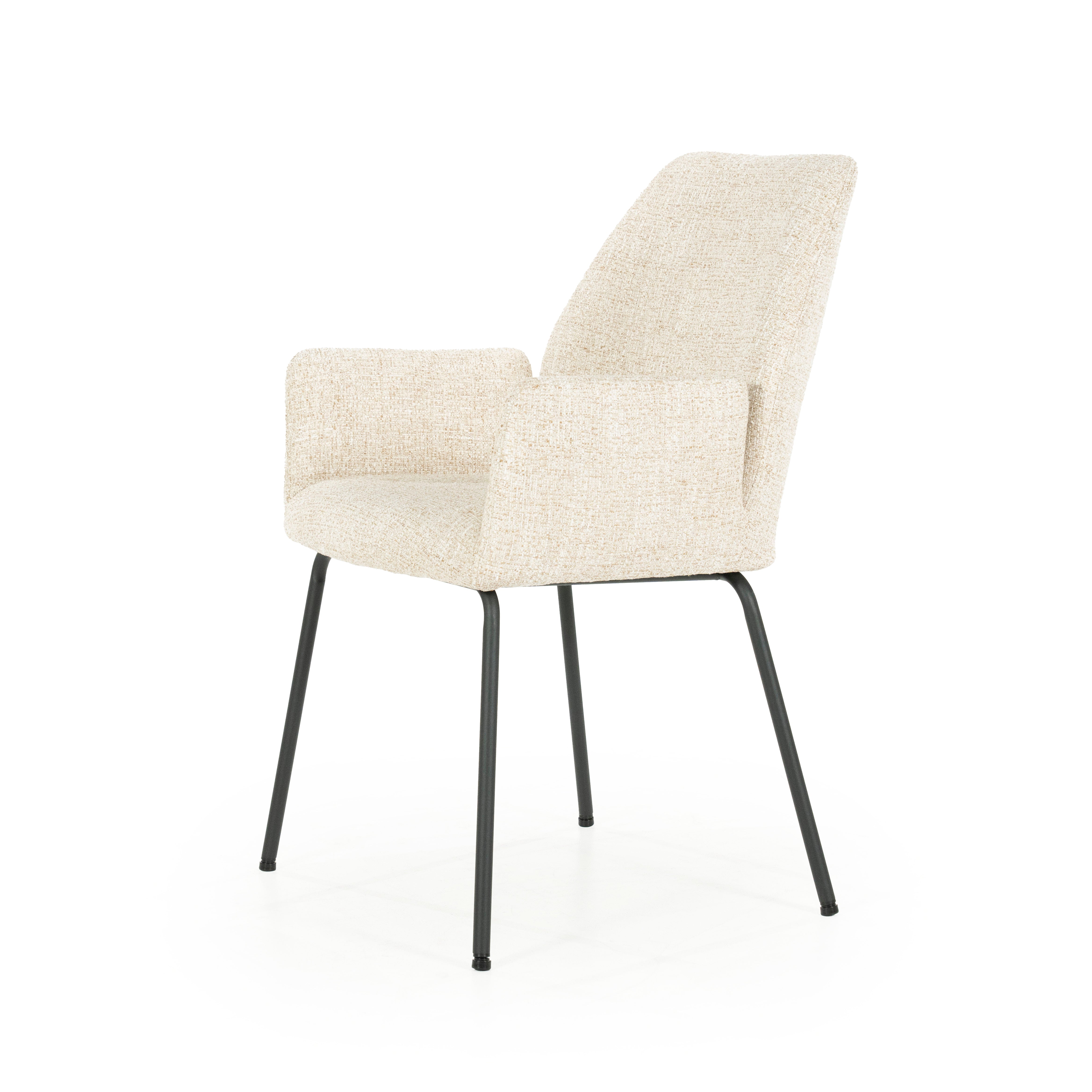 Stuhl INDY creme mit schwarzem Gestell