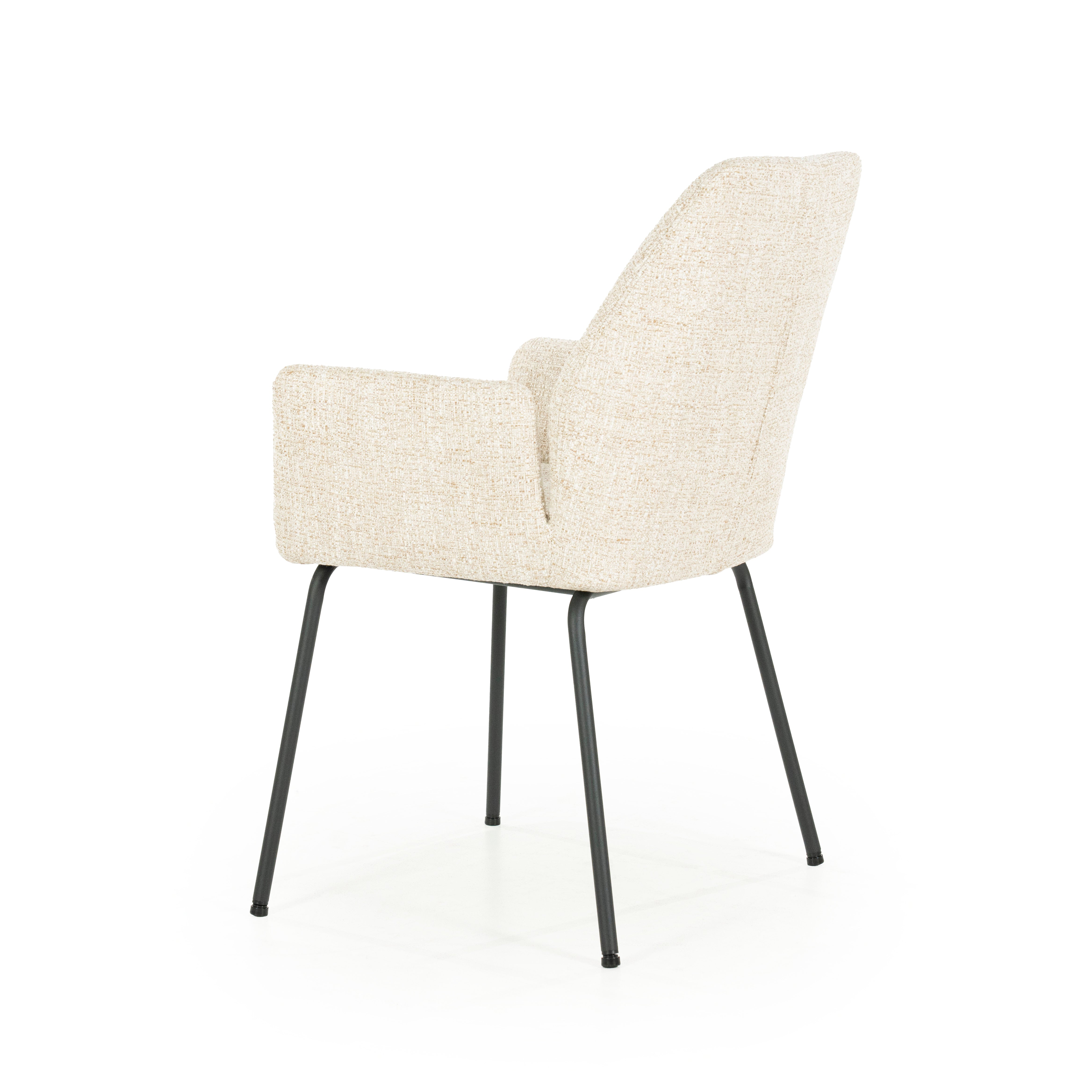 Stuhl INDY creme mit schwarzem Gestell