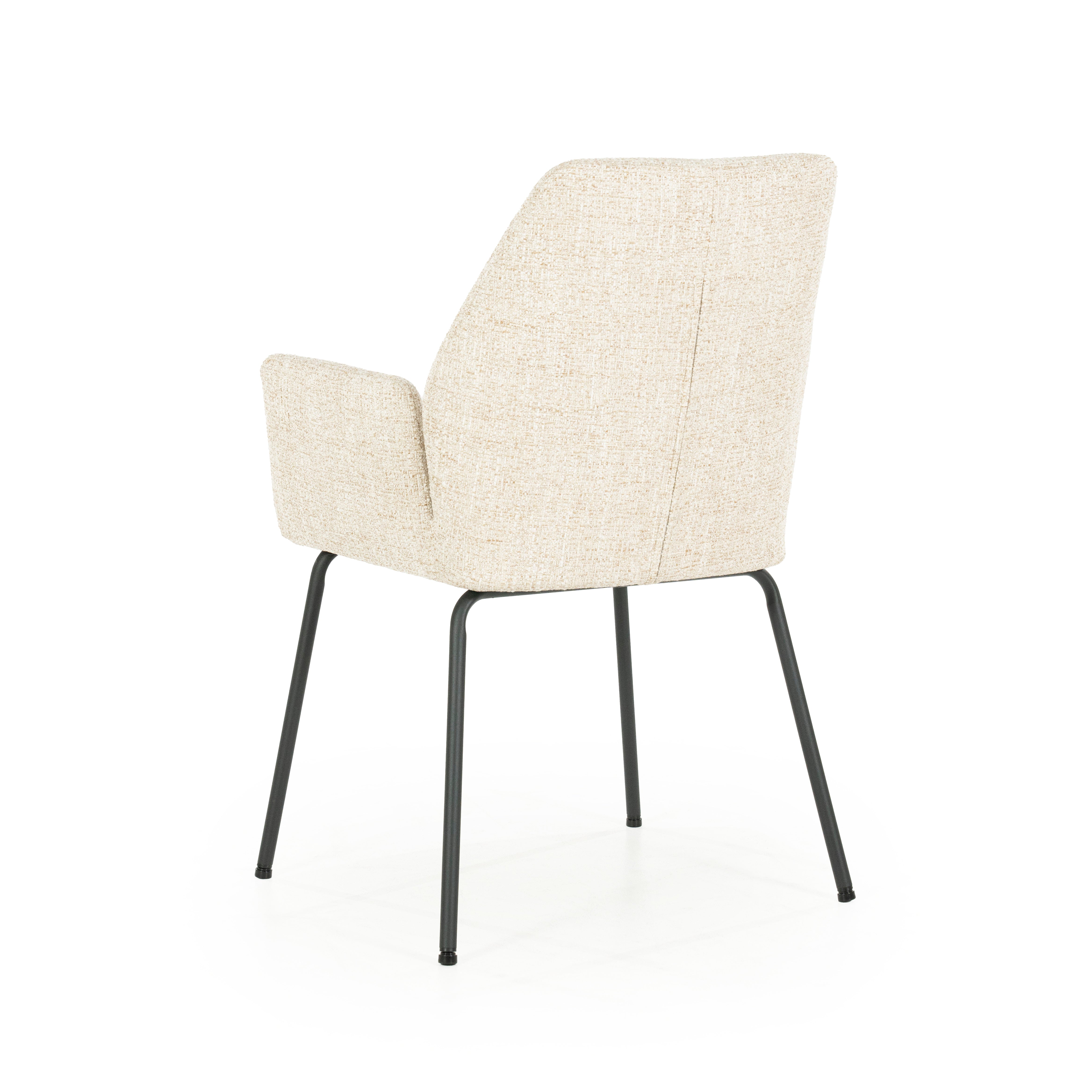 Stuhl INDY creme mit schwarzem Gestell