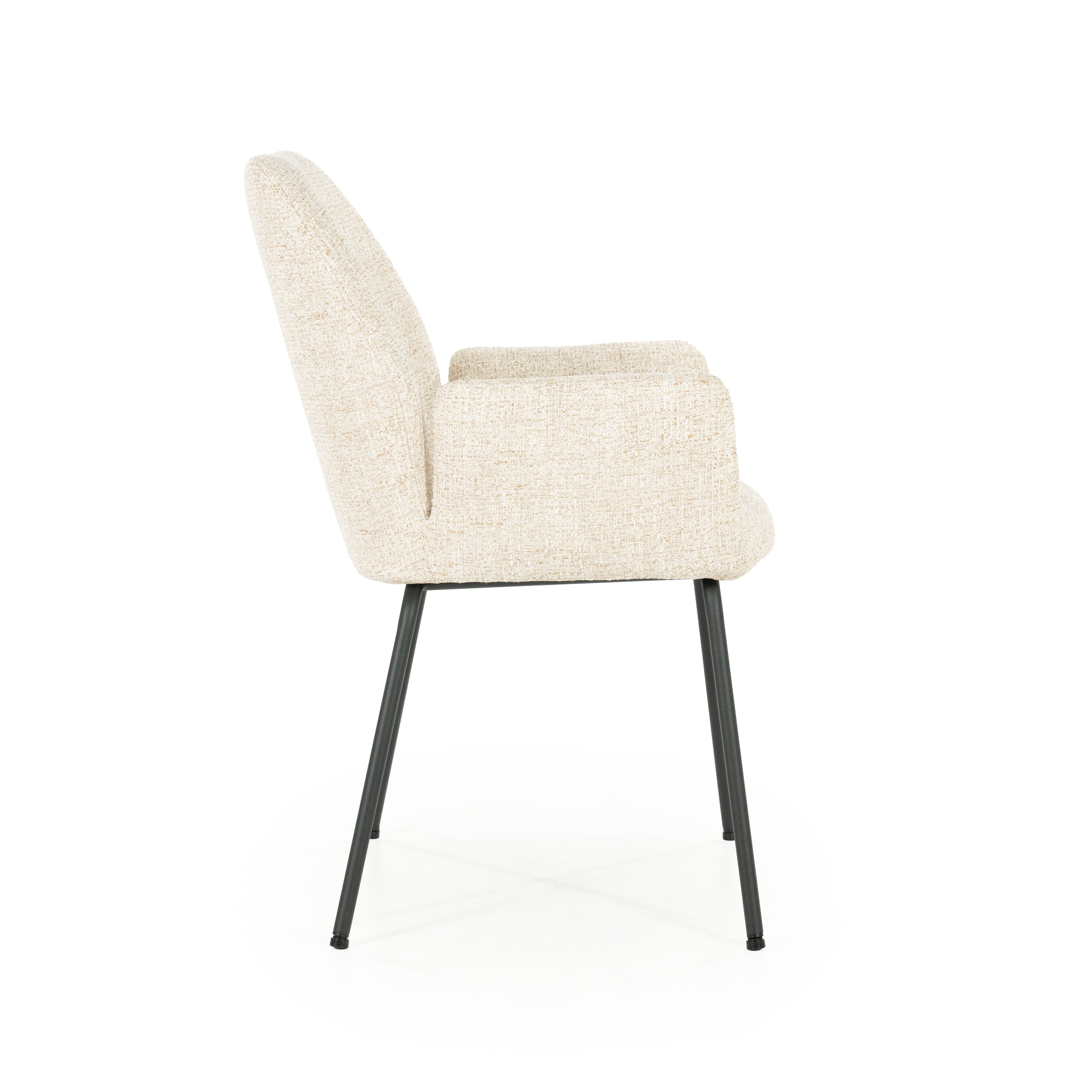 Stuhl INDY creme mit schwarzem Gestell