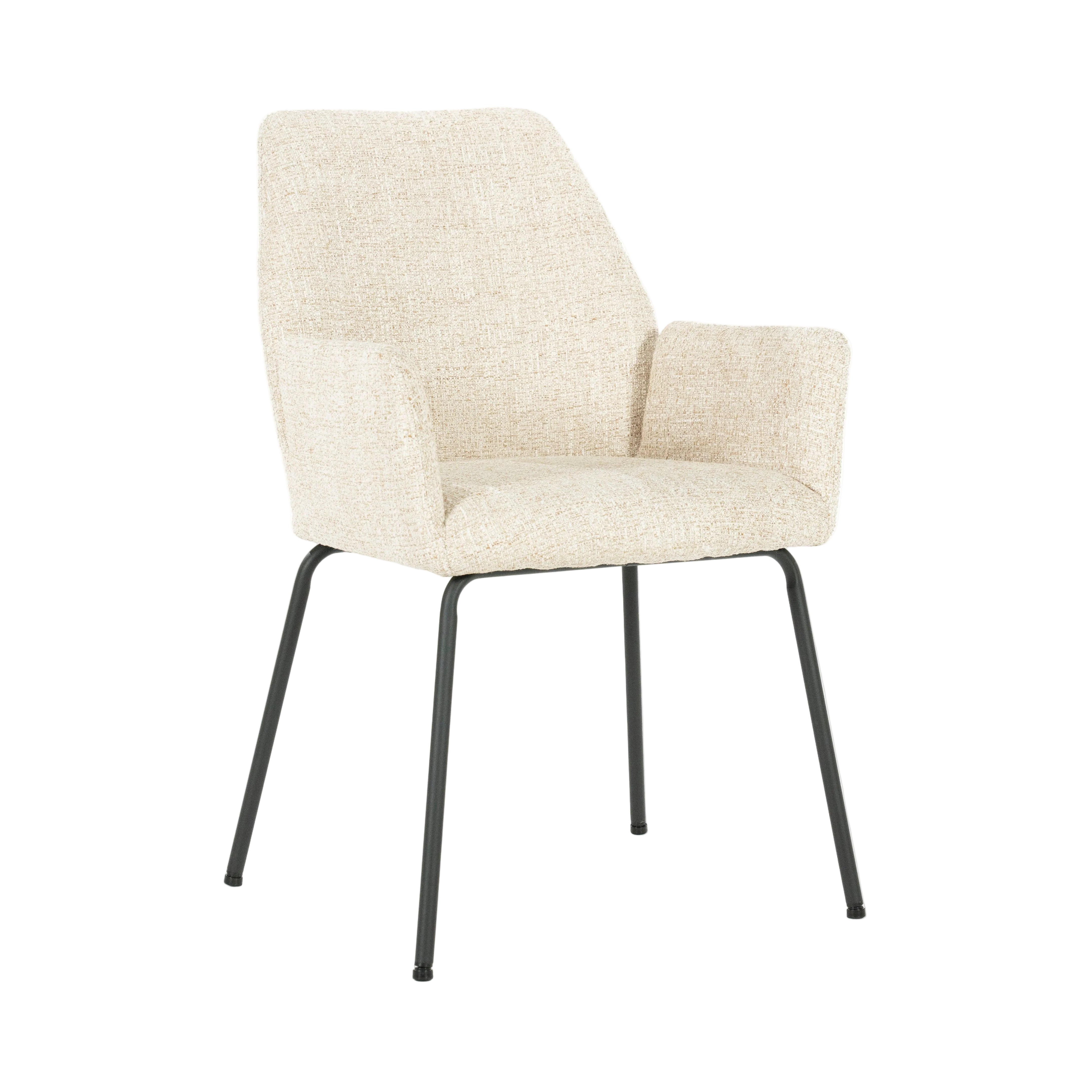 Stuhl INDY creme mit schwarzem Gestell