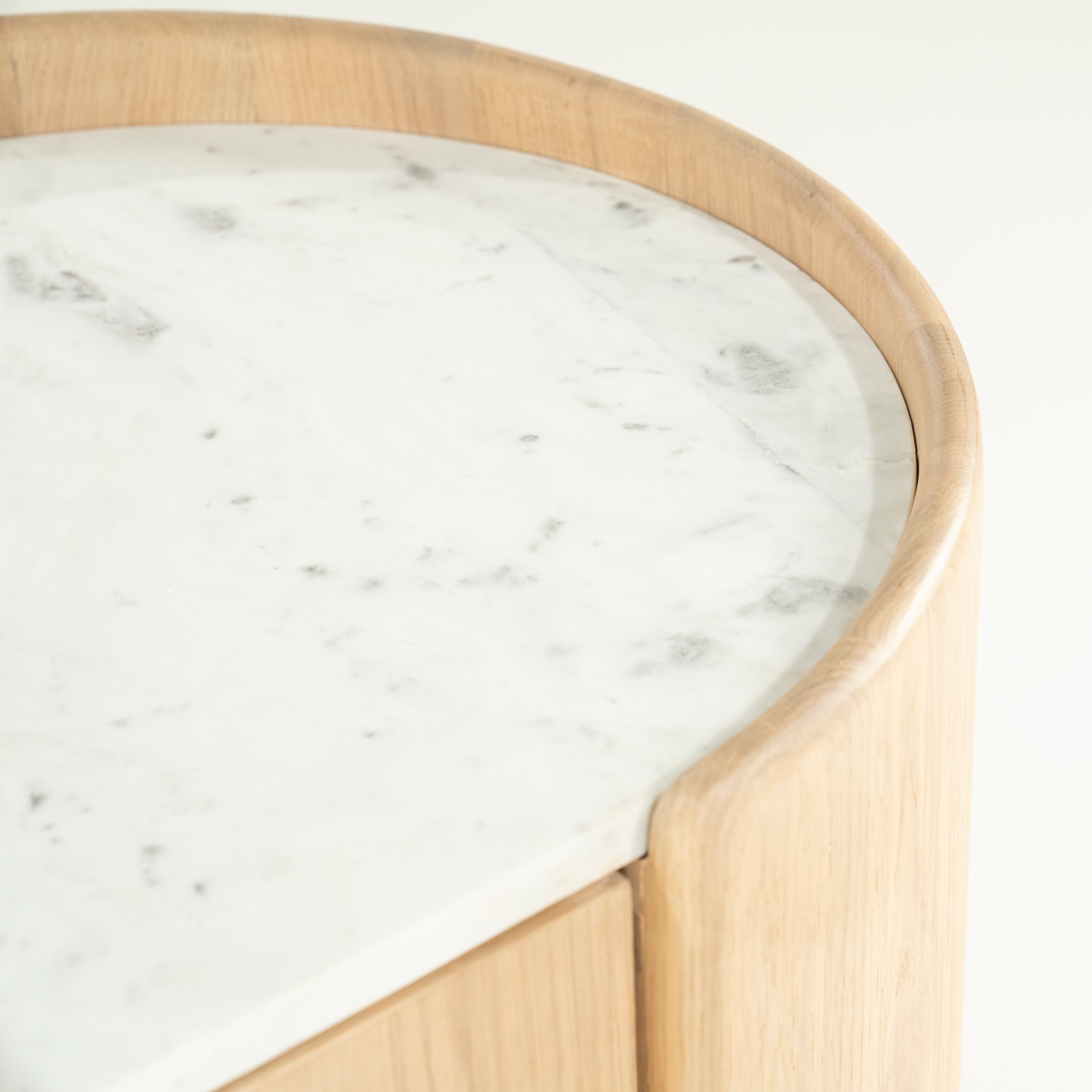 RTV cabinet DON oak wood with marble top