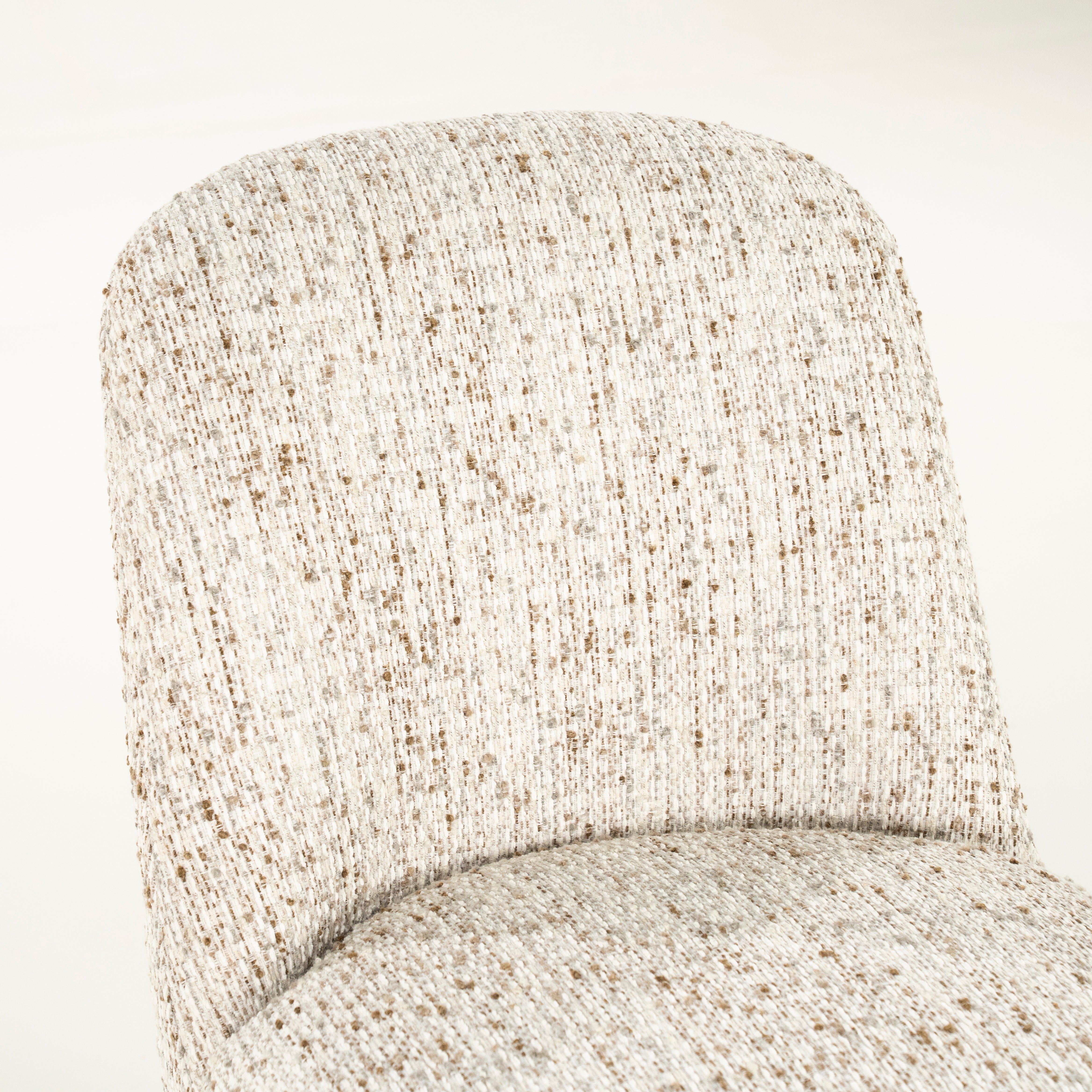 Stuhl TOBIAS beige mit dunkelbraunem Gestell