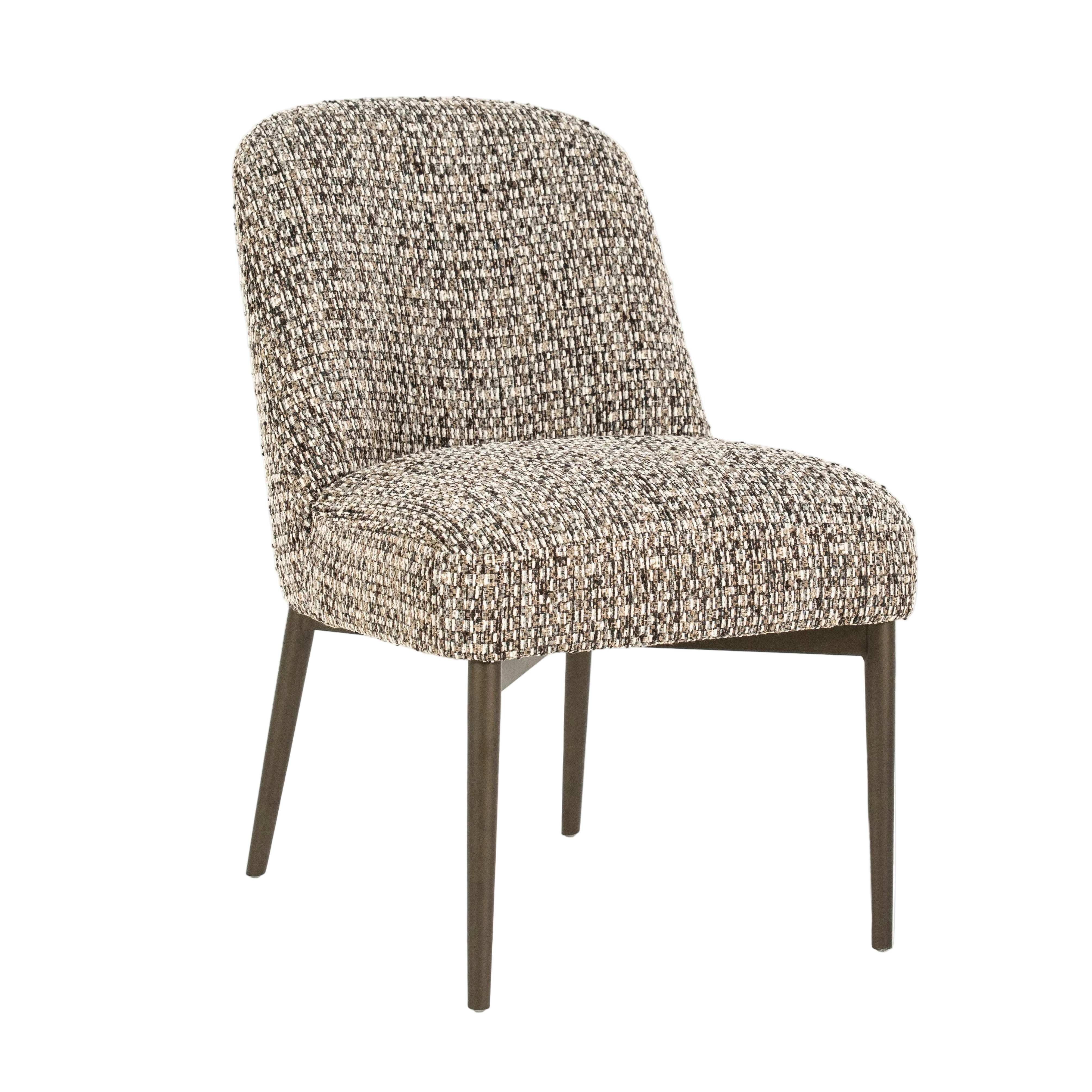 TOBIAS Chair in Gray-Brown Melange with Dark Brown Base