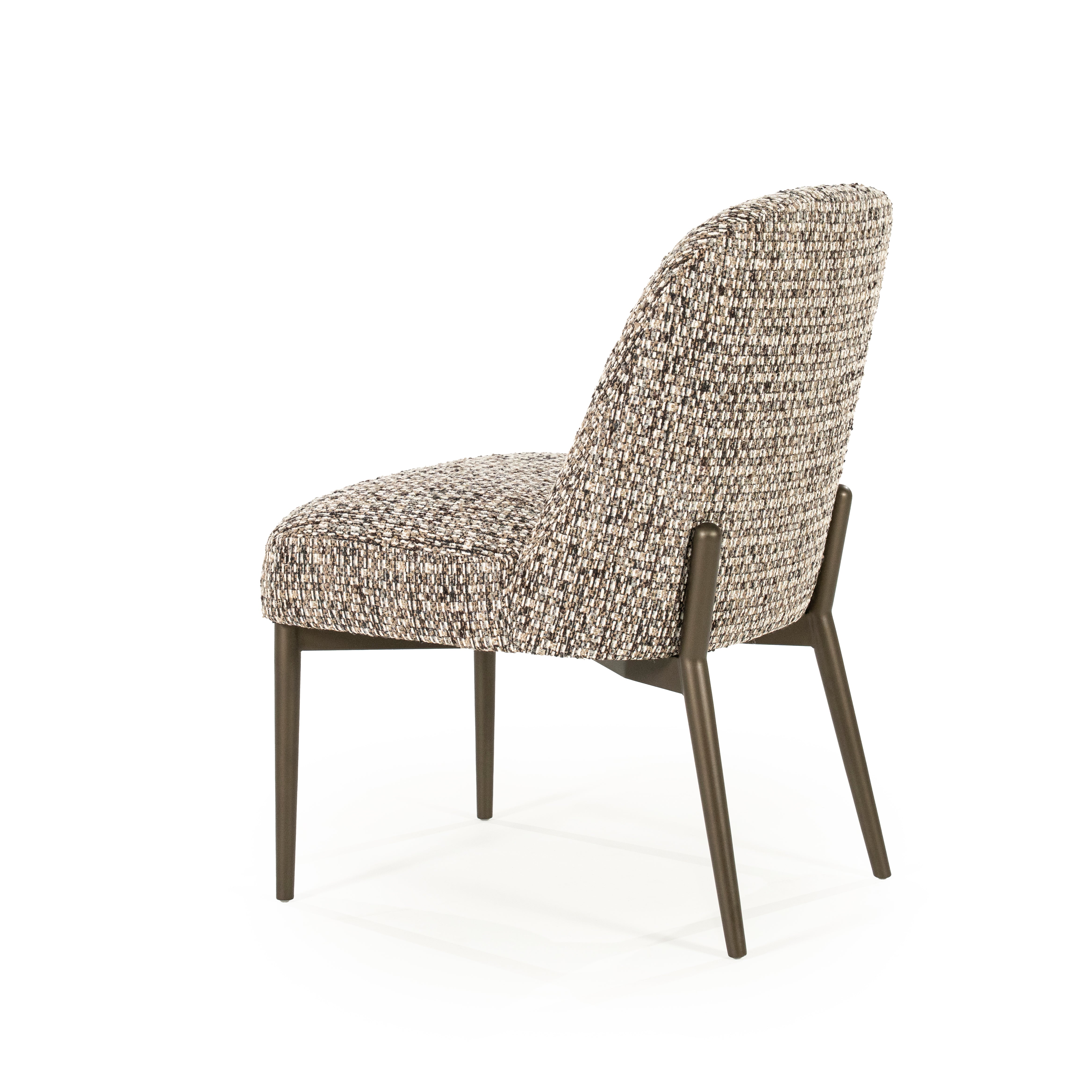 TOBIAS Chair in Gray-Brown Melange with Dark Brown Base