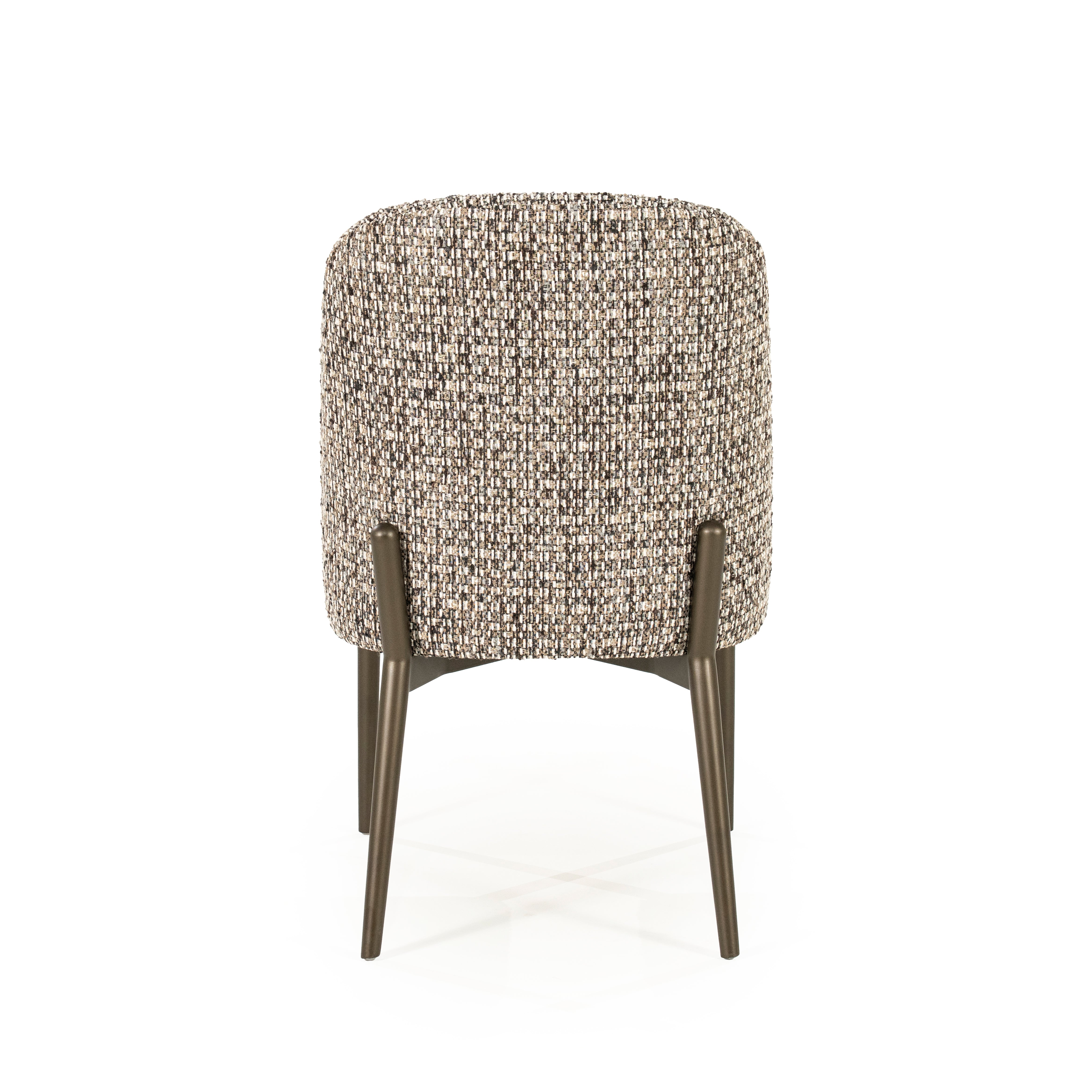 TOBIAS Chair in Gray-Brown Melange with Dark Brown Base
