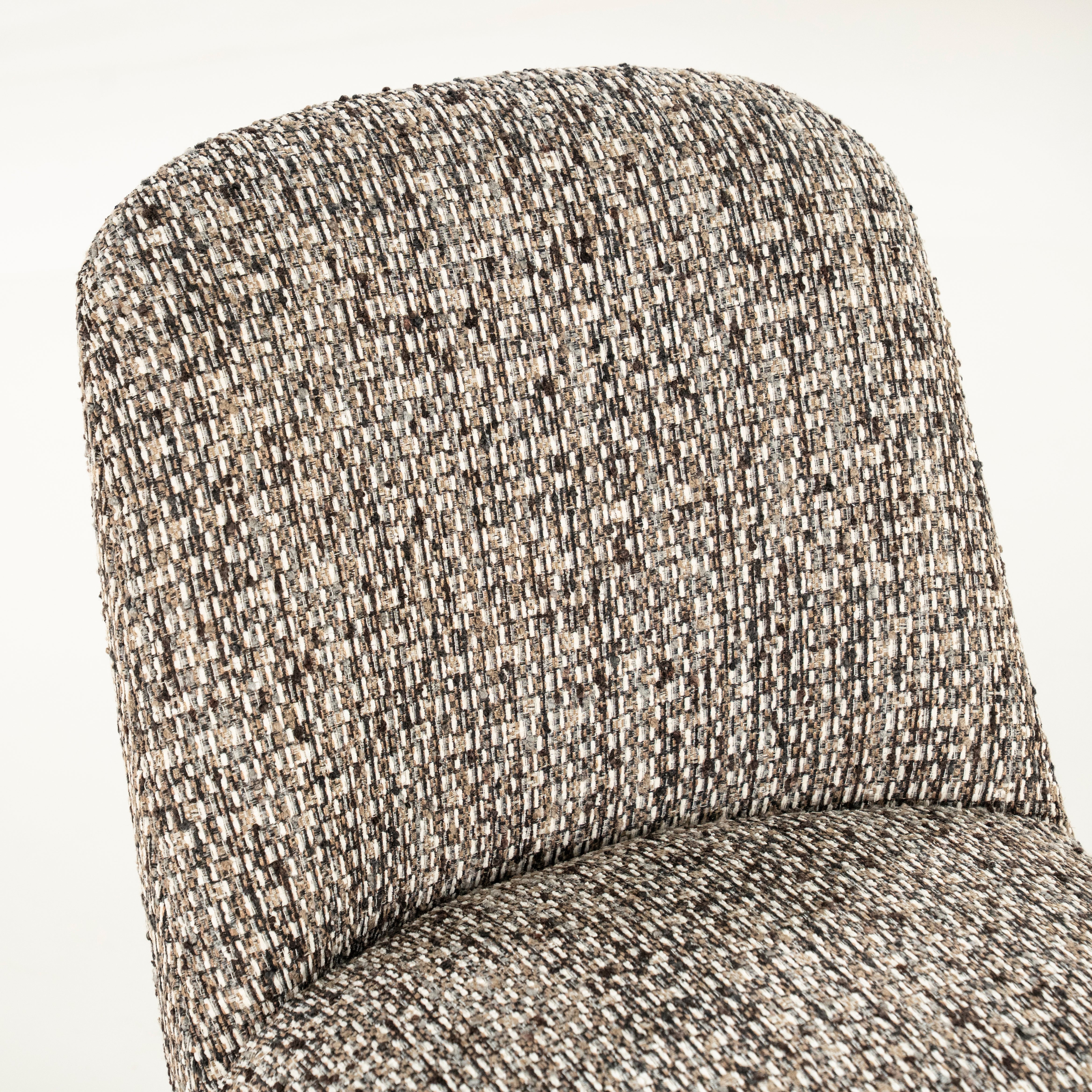 TOBIAS Chair in Gray-Brown Melange with Dark Brown Base