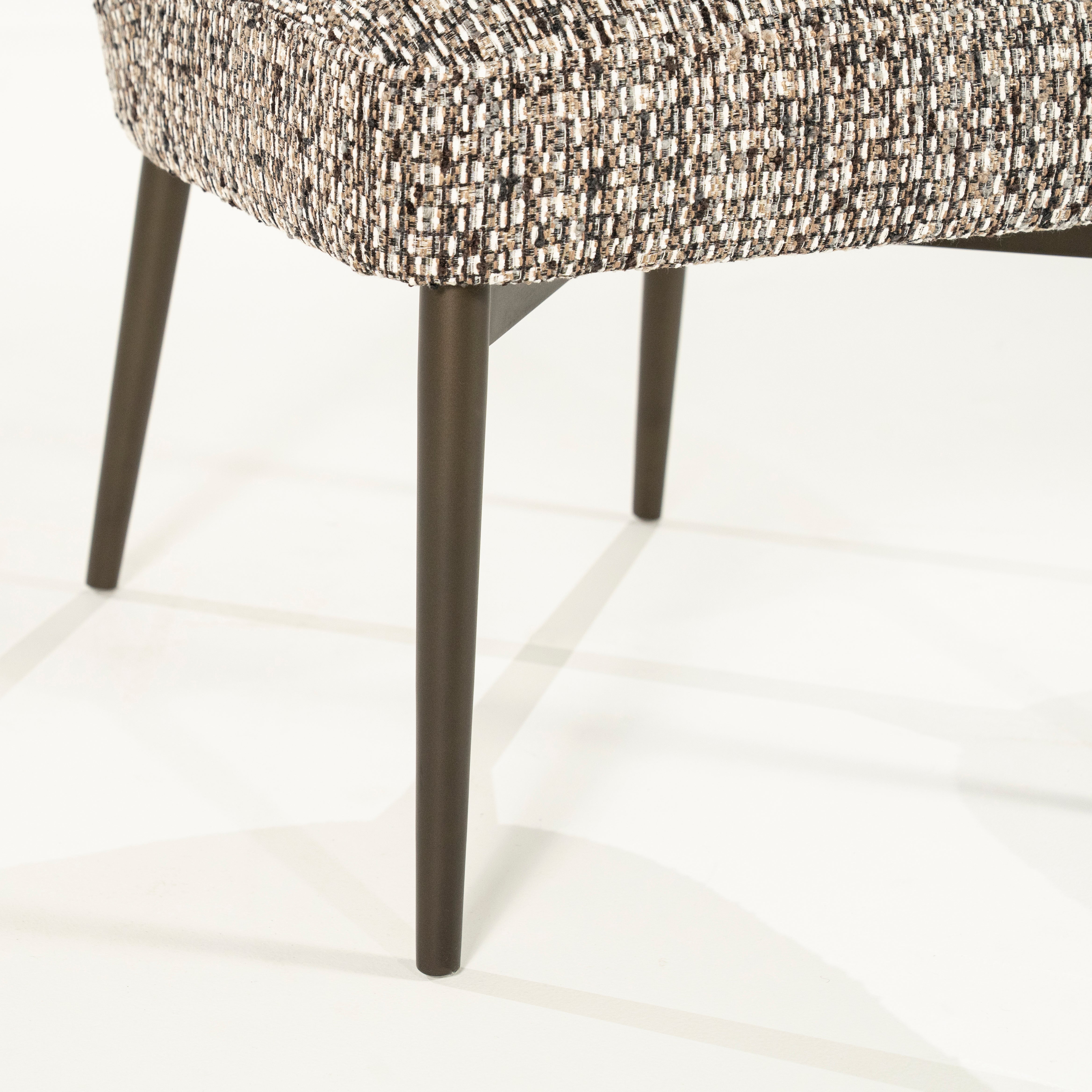 TOBIAS Chair in Gray-Brown Melange with Dark Brown Base