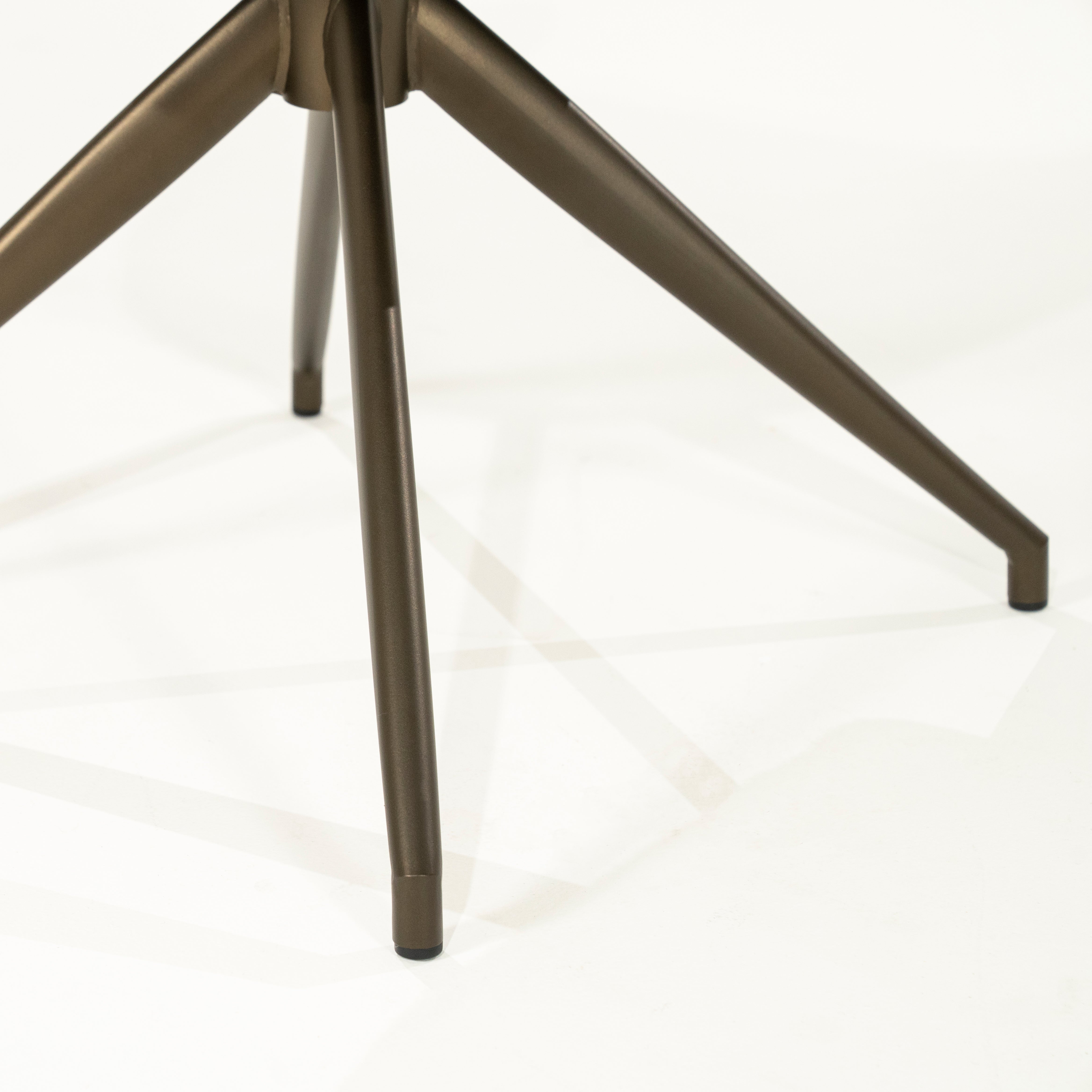 HAILEY beige swivel chair with dark brown base