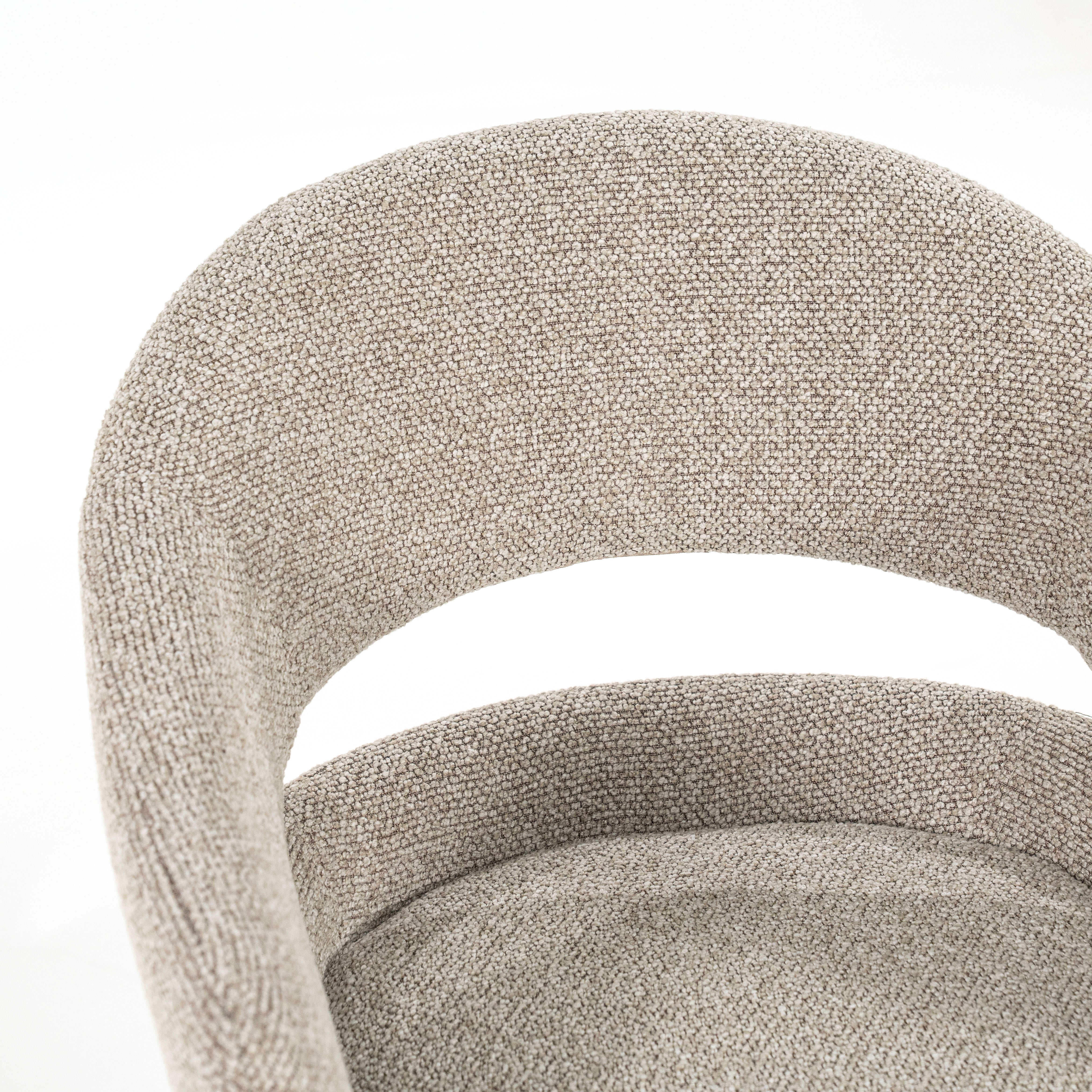 HAILEY taupe swivel chair with dark brown base