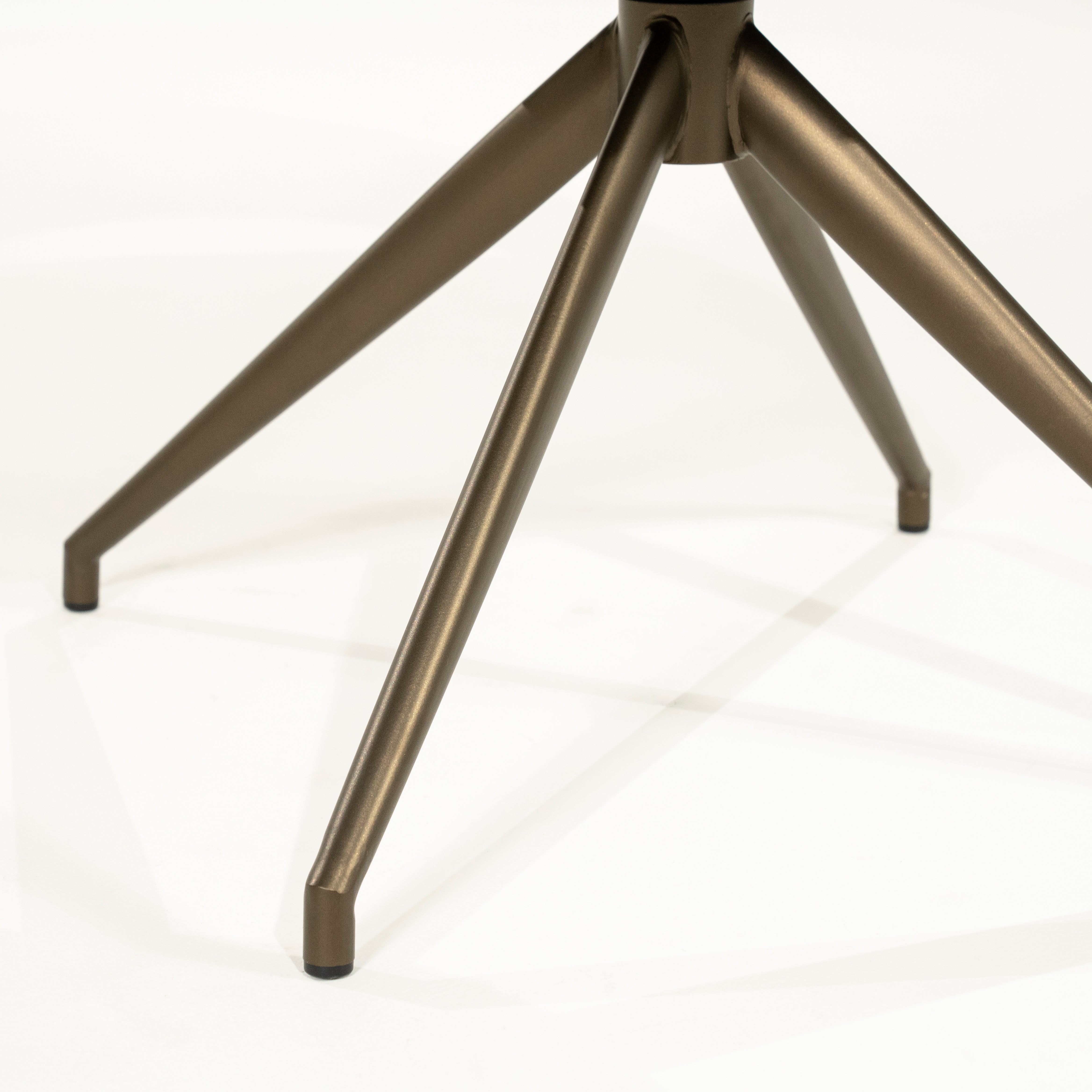 HAILEY taupe swivel chair with dark brown base