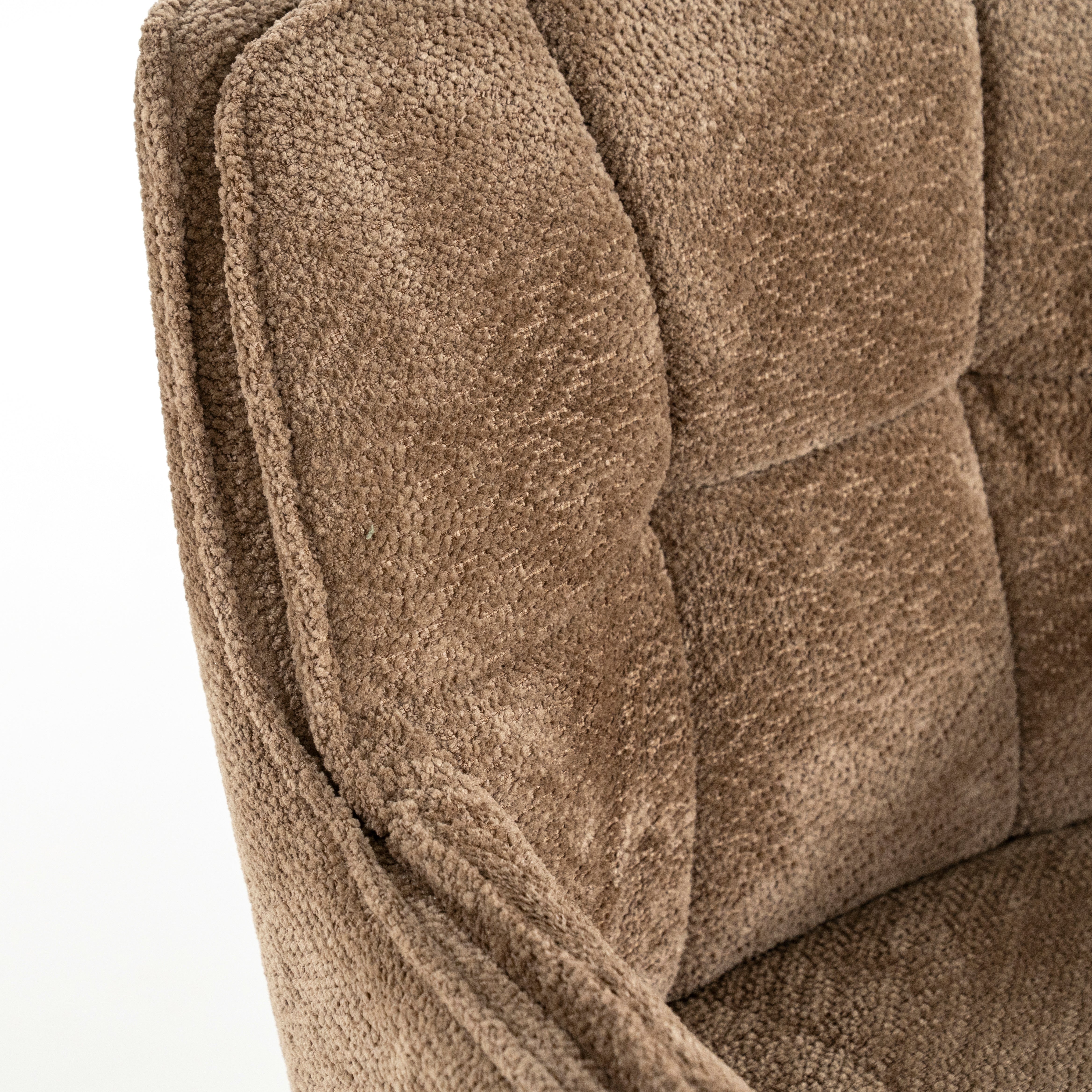 Drehstuhl HUGO taupe mit dunkelbraunem Fuß