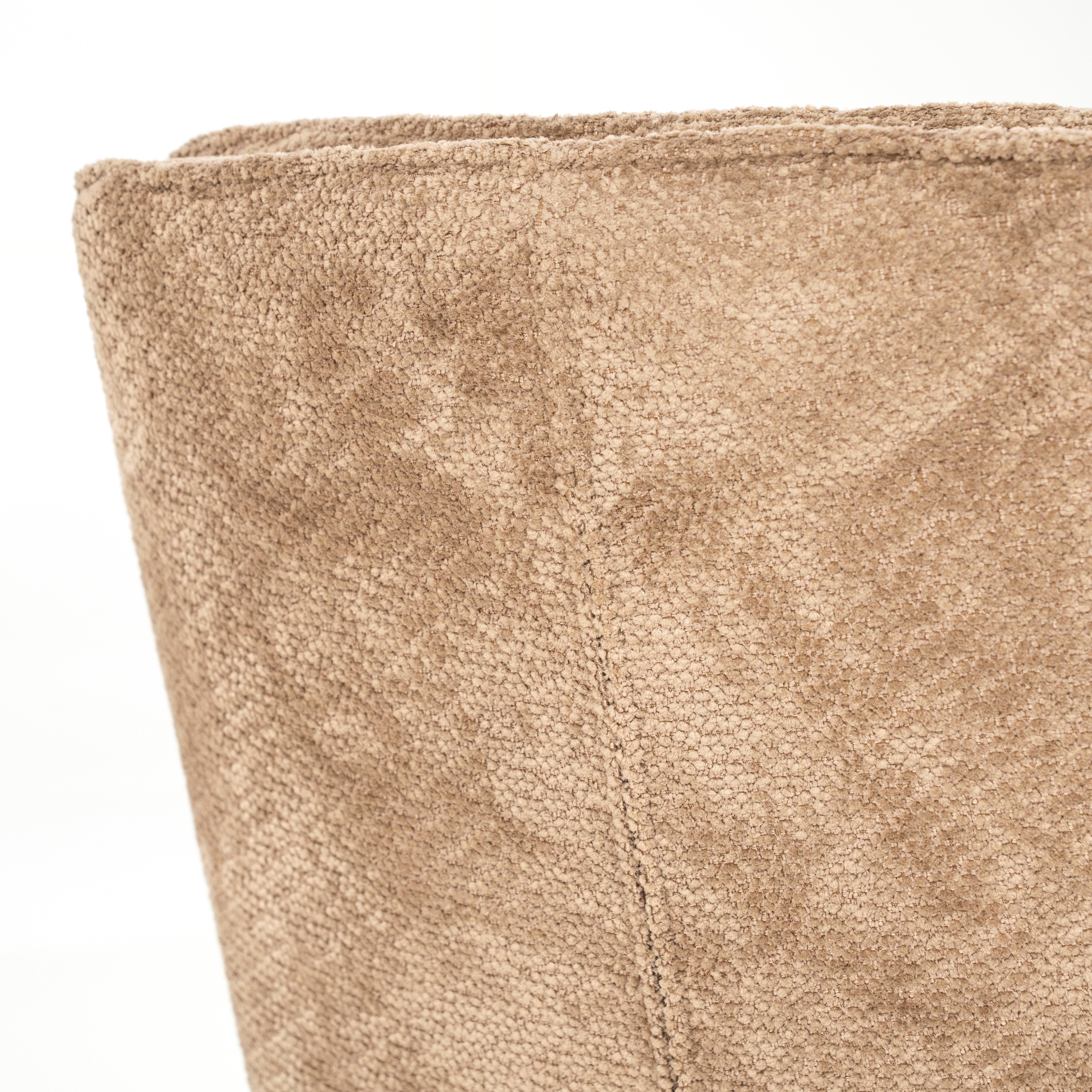 Drehstuhl HUGO taupe mit dunkelbraunem Fuß