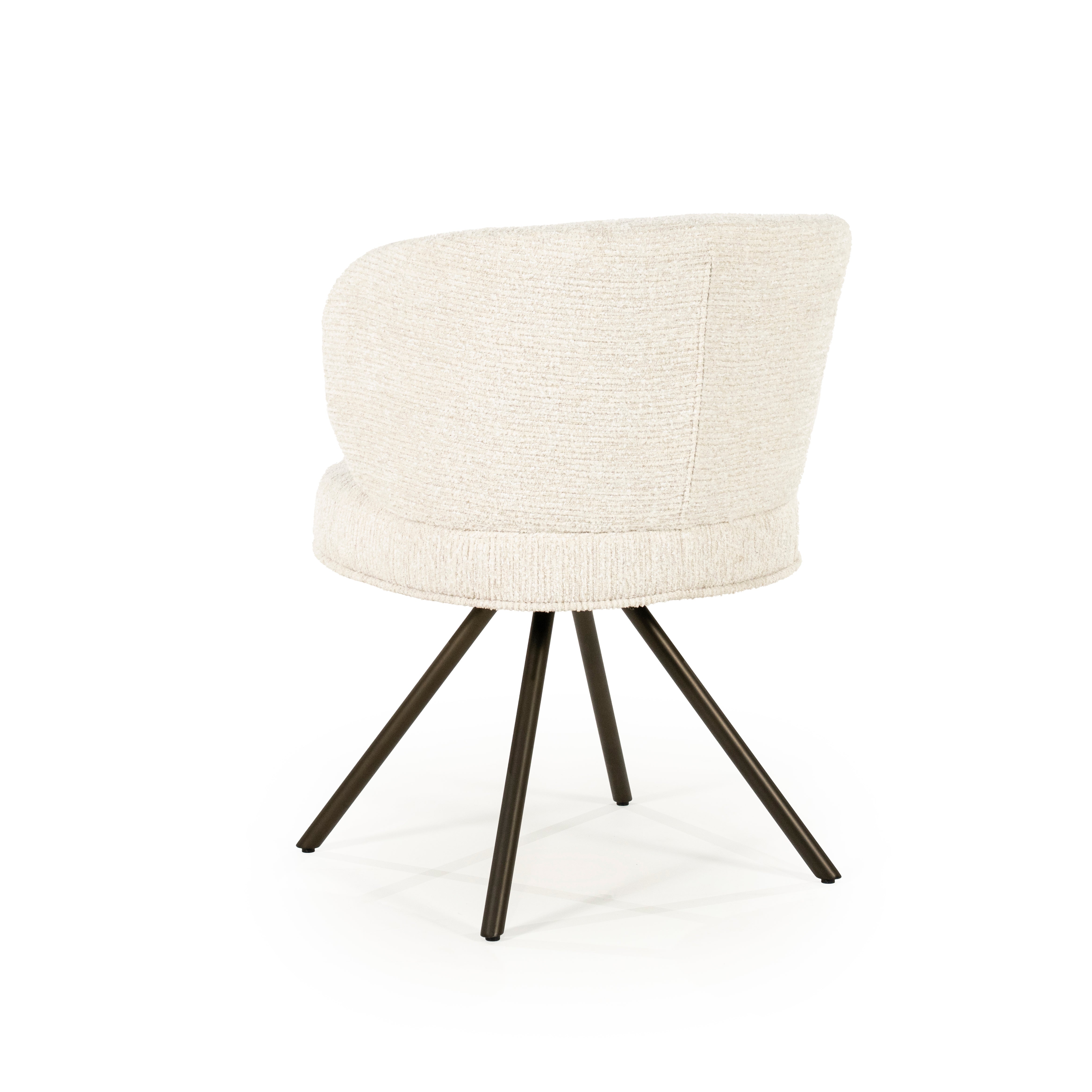 Drehstuhl JAYSON beige mit dunkelbraunem Fuß