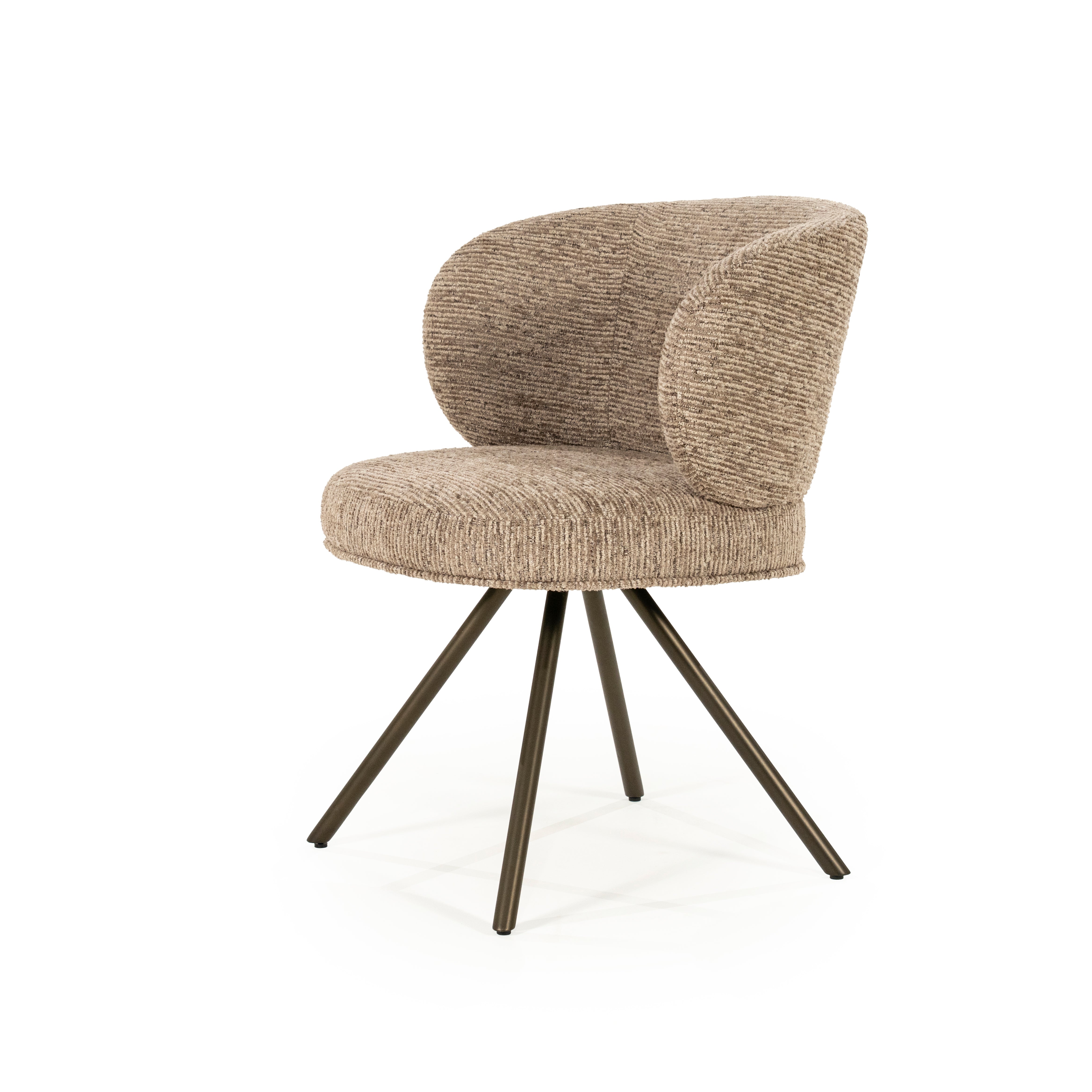 JAYSON swivel chair brown with dark brown base