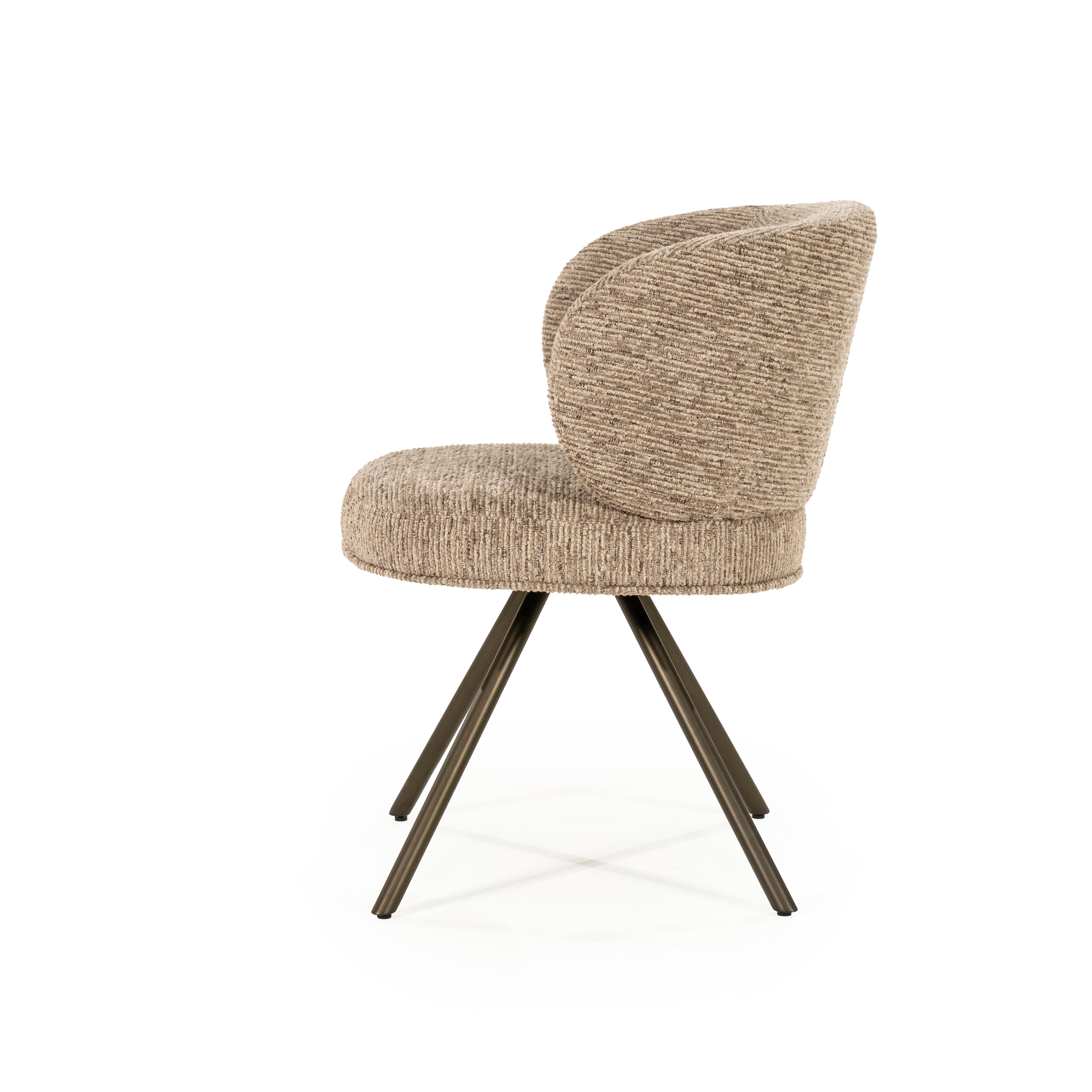 JAYSON swivel chair brown with dark brown base