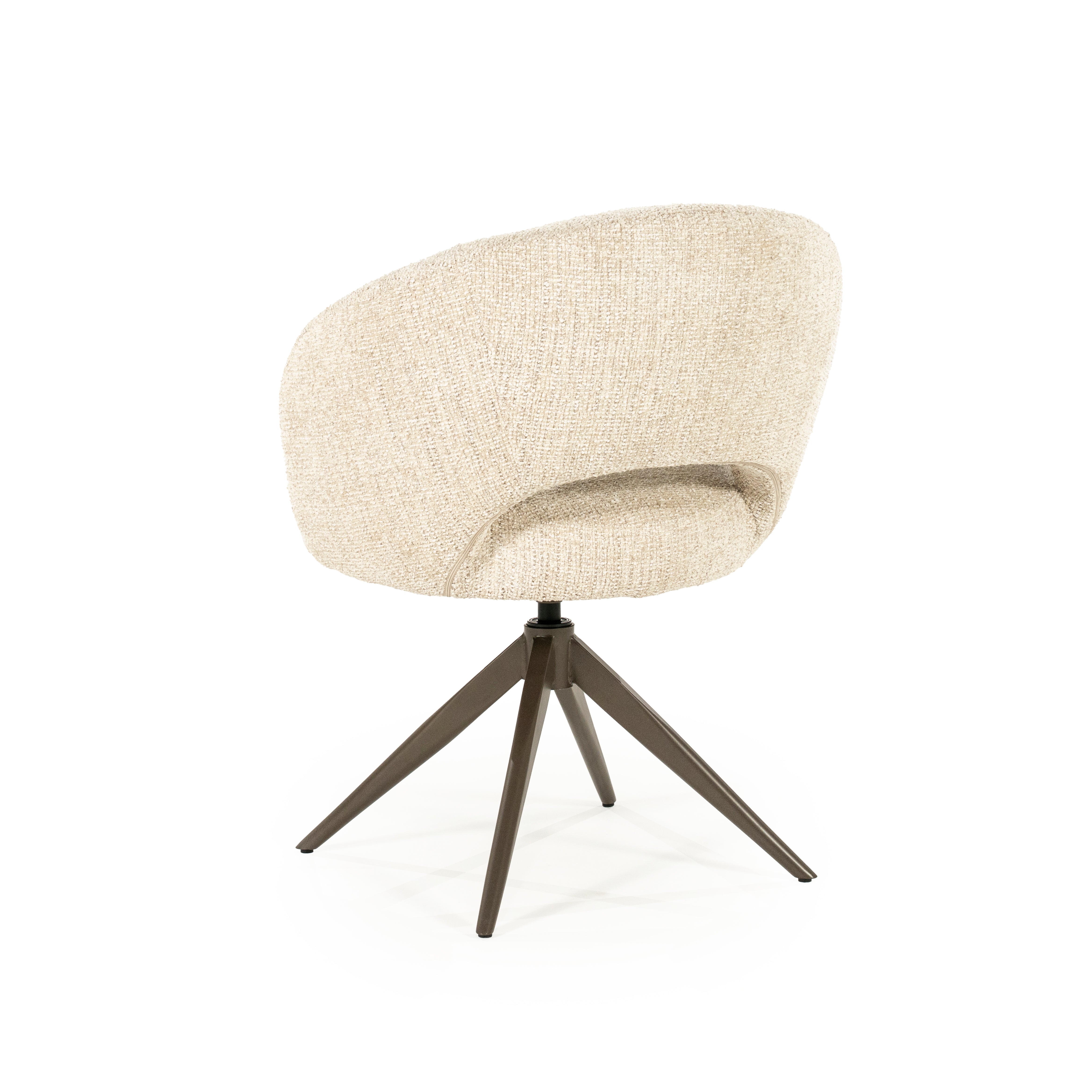 Drehstuhl ALISSA beige mit dunkelbraunem Fußteil