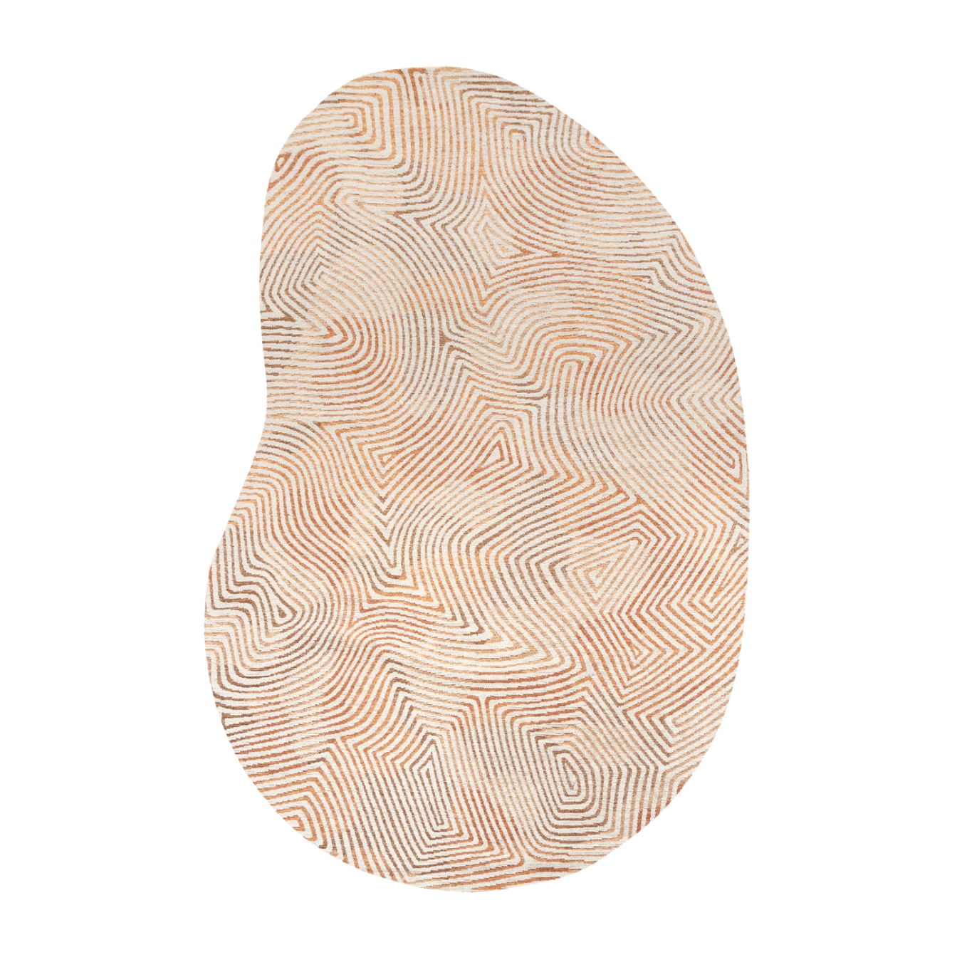 Oval rug CORAL INDIAN SAND orange with beige