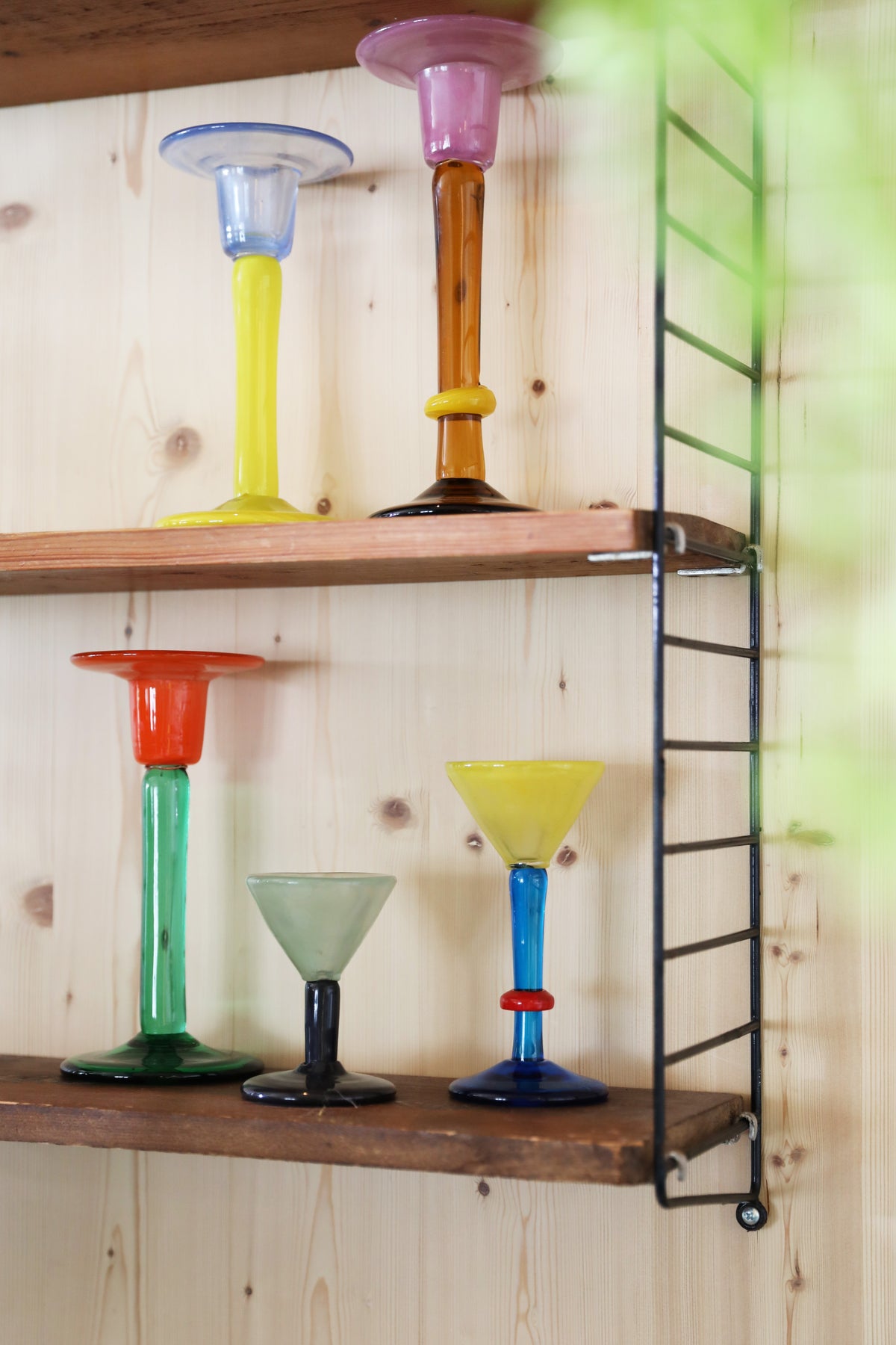 CASSATA yellow candle holder with blue