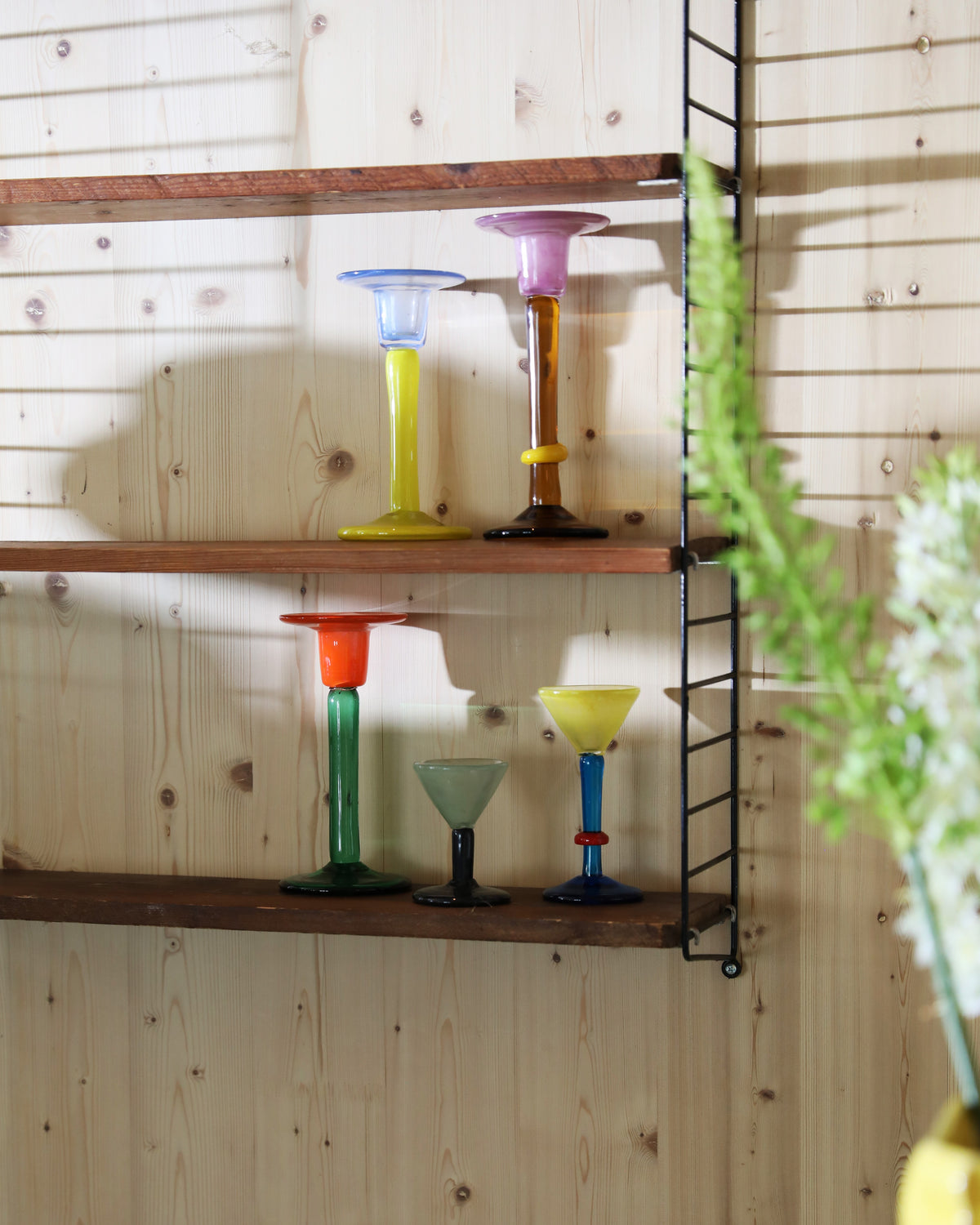 CASSATA yellow candle holder with blue