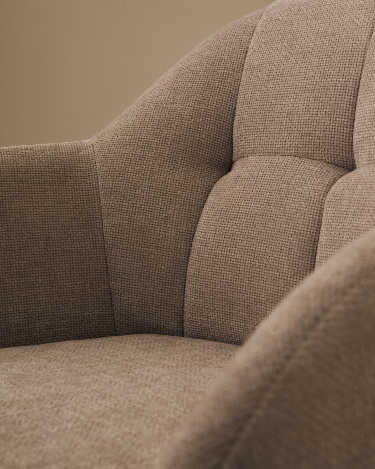 DORINA Beige Chenille Swivel Chair