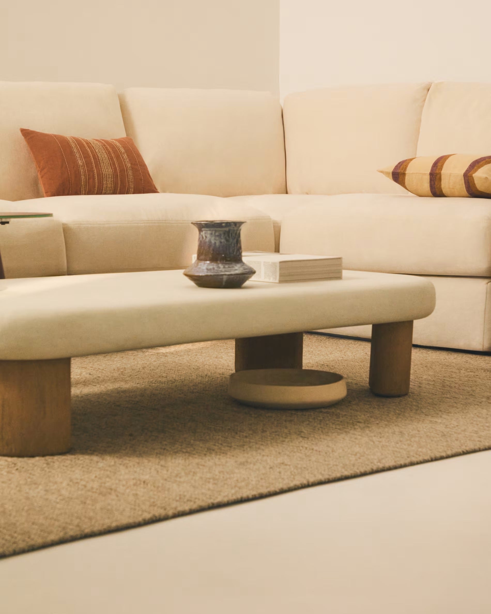 Alea ecru chenille corner sofa