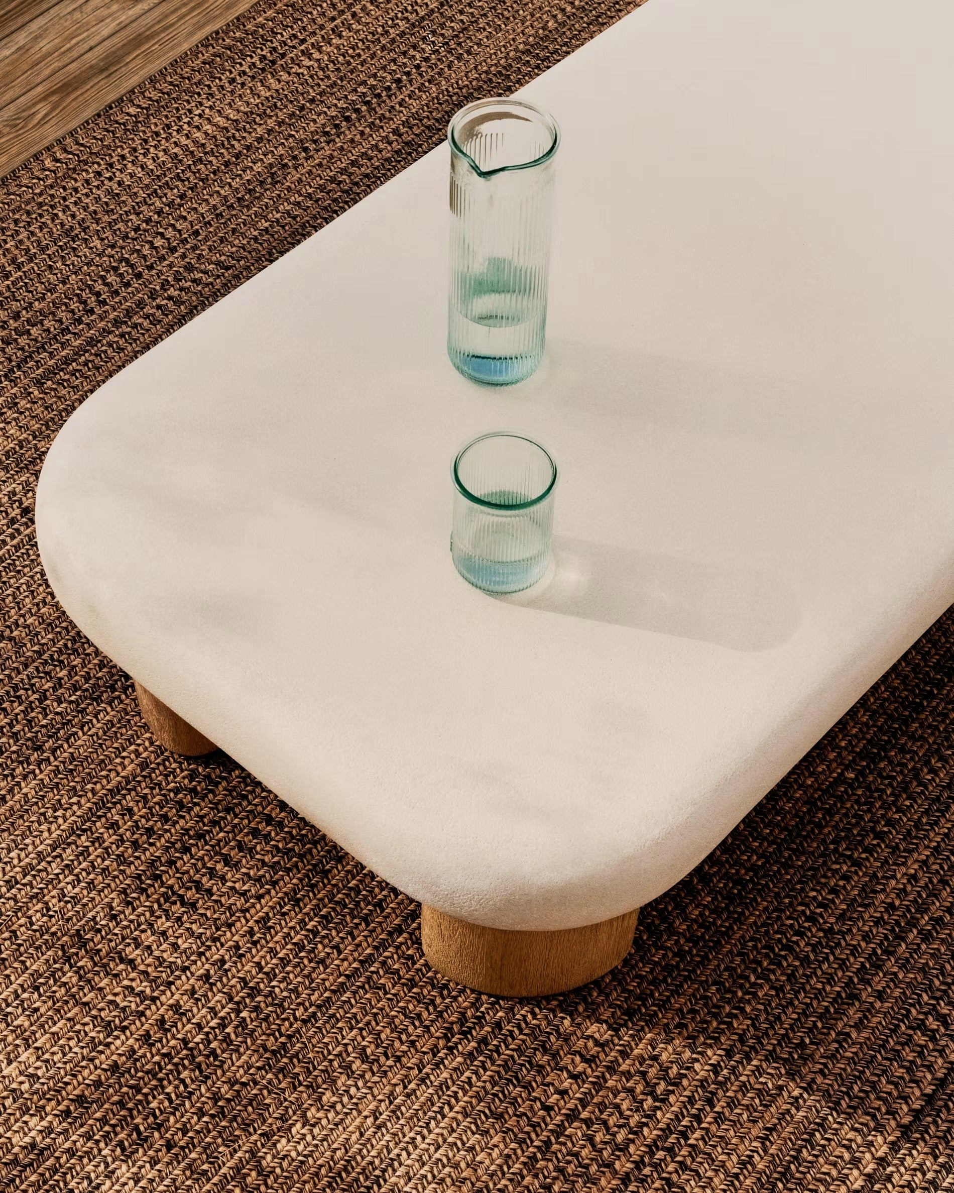 External coffee table Cement and acacia wood