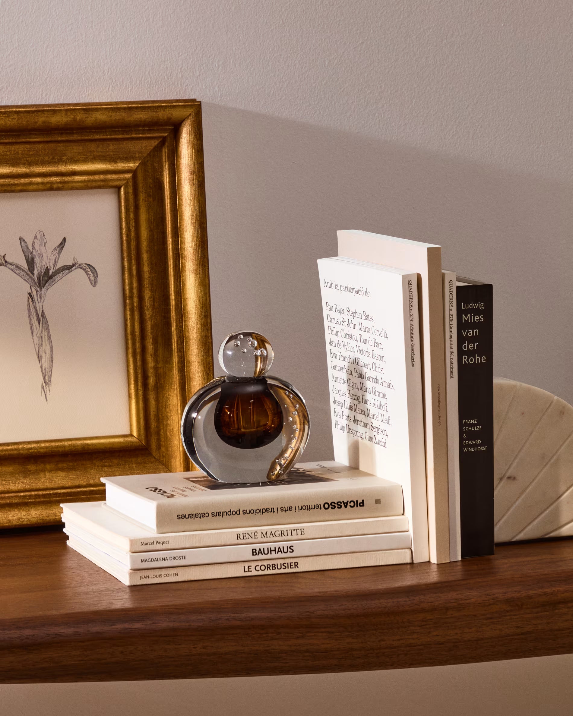LUNIVO brown glass vase