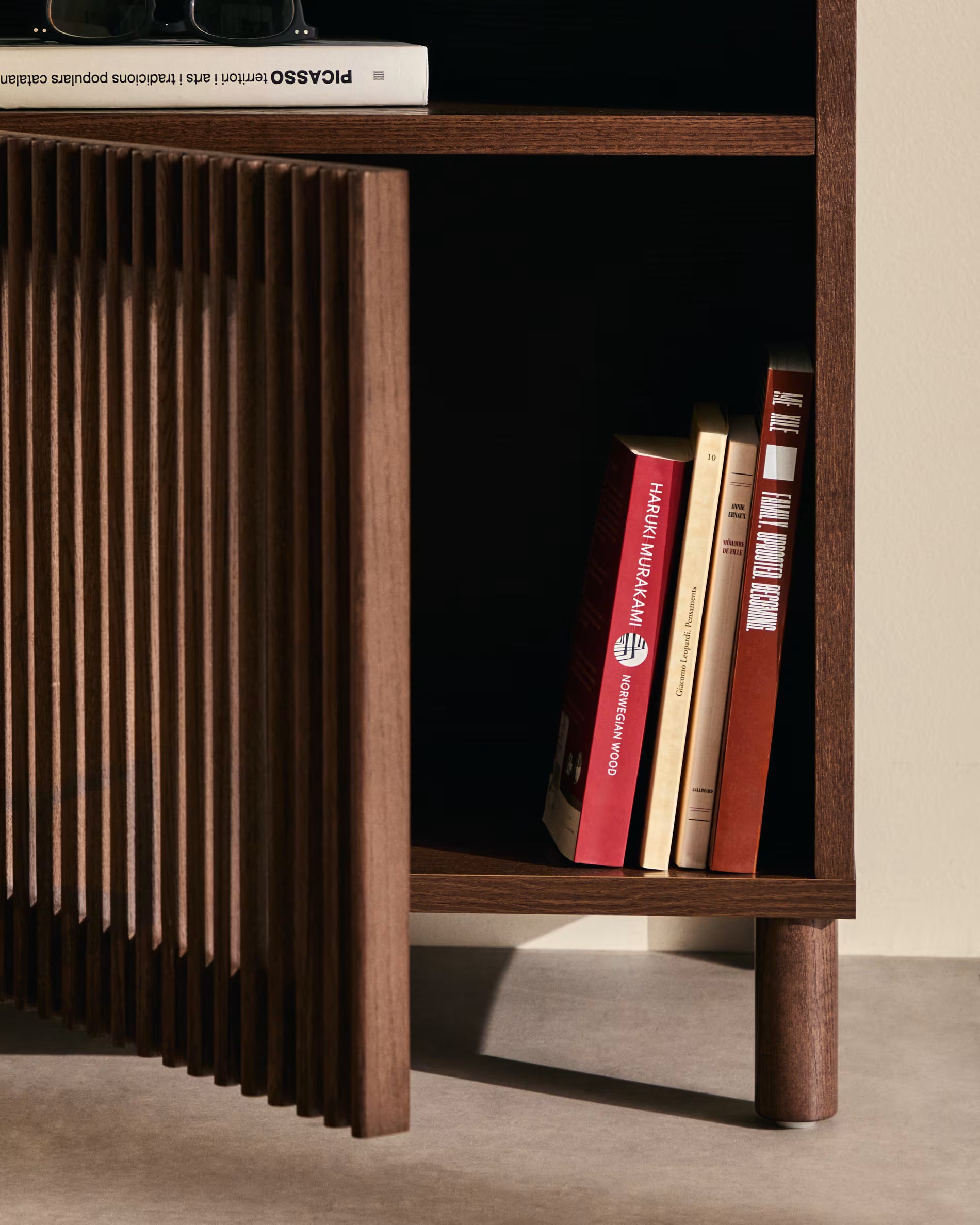 BEYLA Nightstand Dark Brown Ash Wood