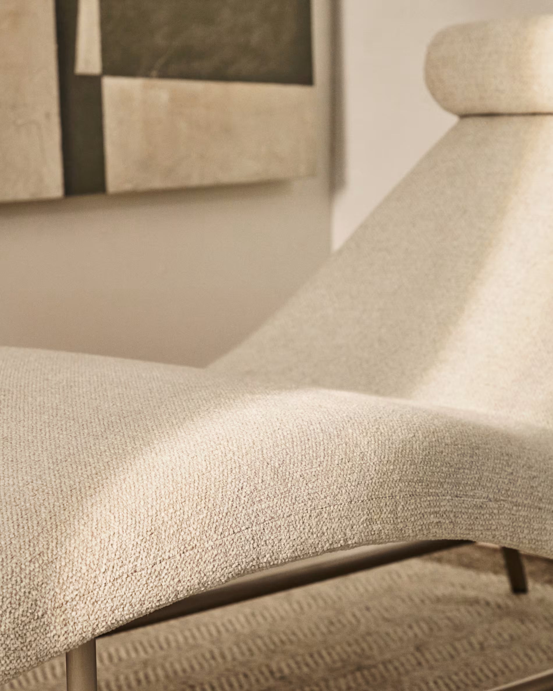 Szezlong OSLA beige mit silbernem Gestell