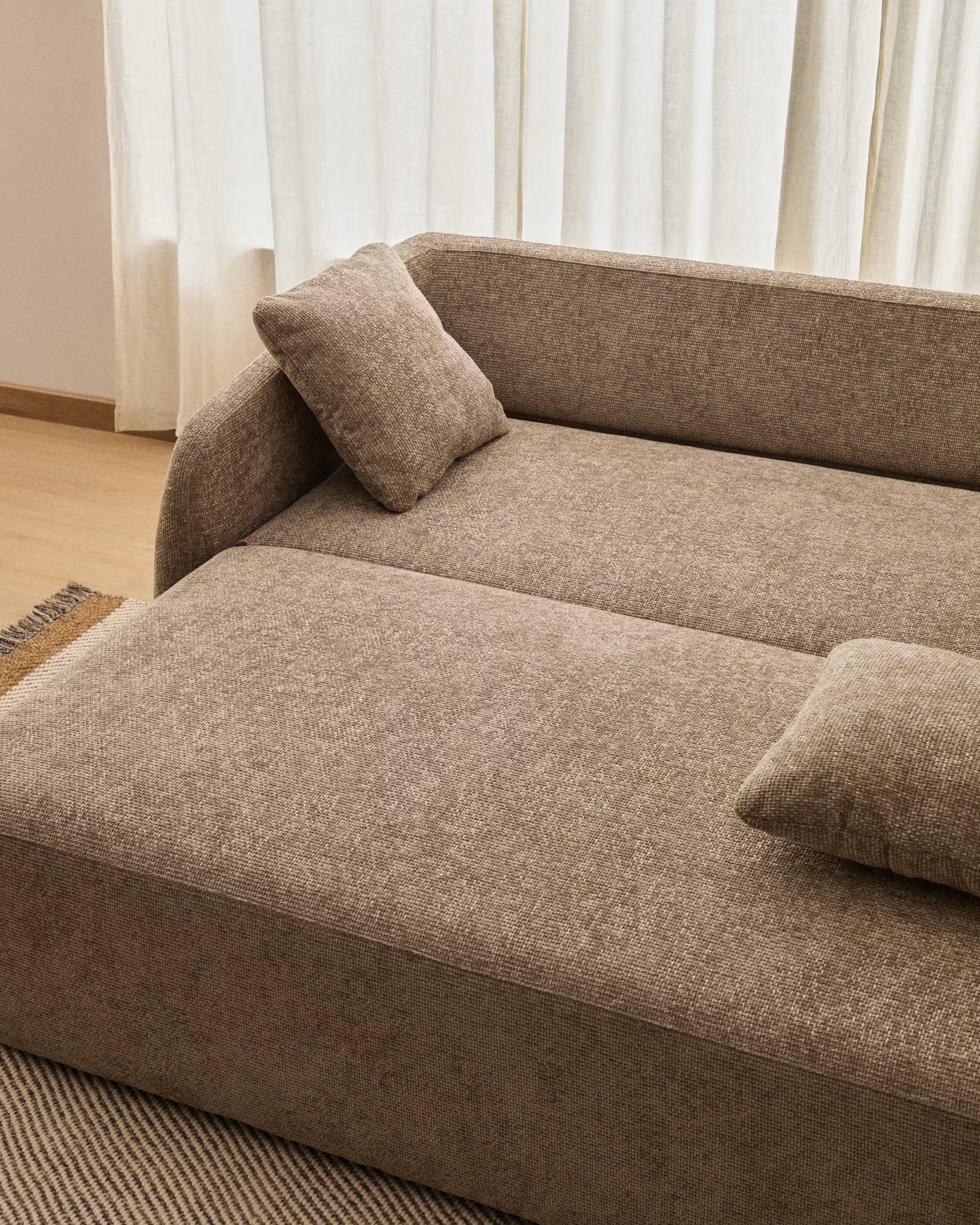3-seater sofa with sleeping function LAIRA taupe