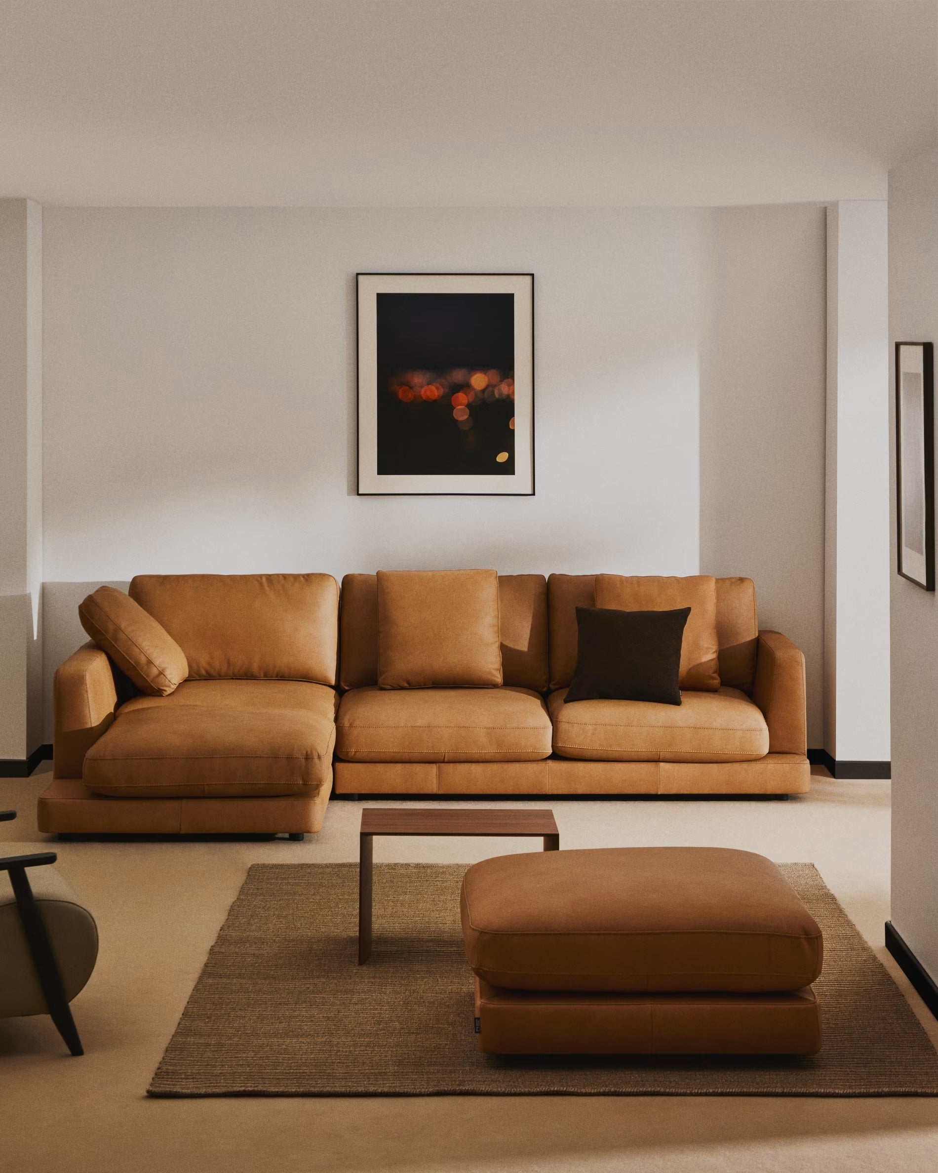 4-sitzige linke Eckcouch GALA aus echtem Leder