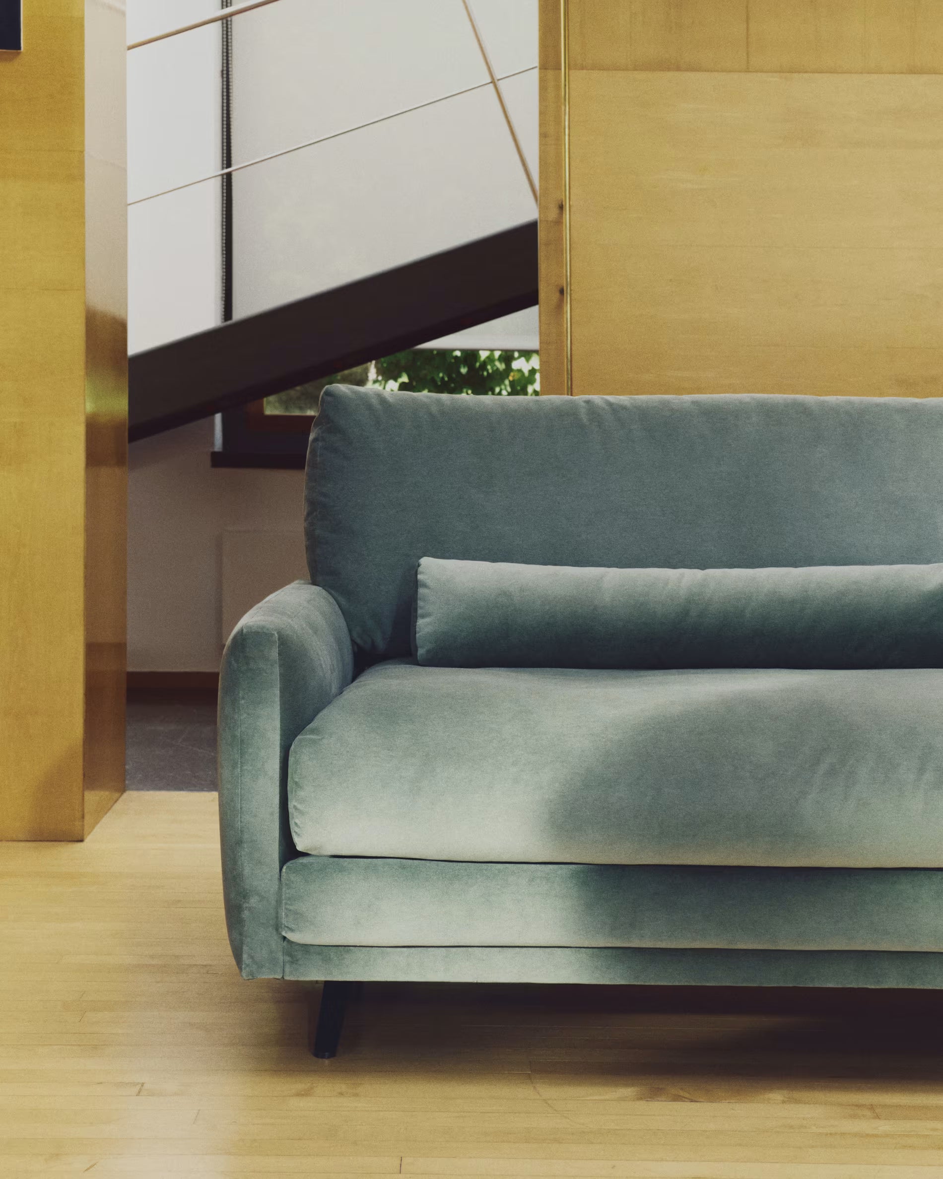3-seater Sofa VELIRO green with black base