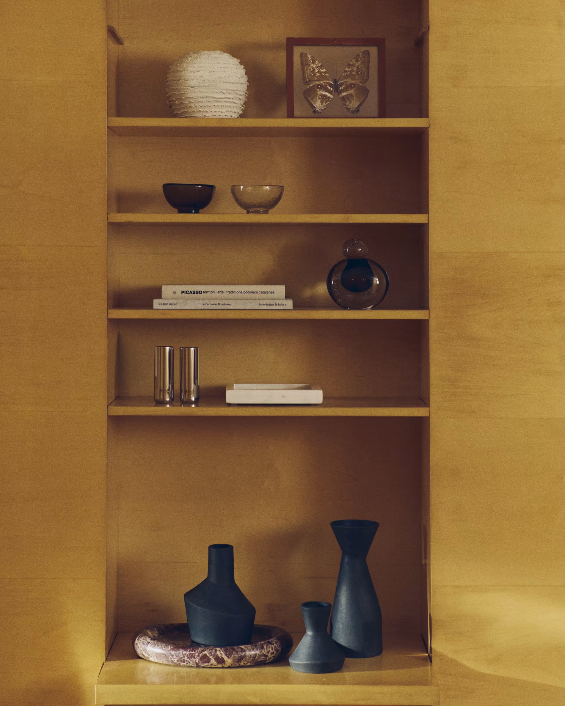 LUNIVO brown glass vase