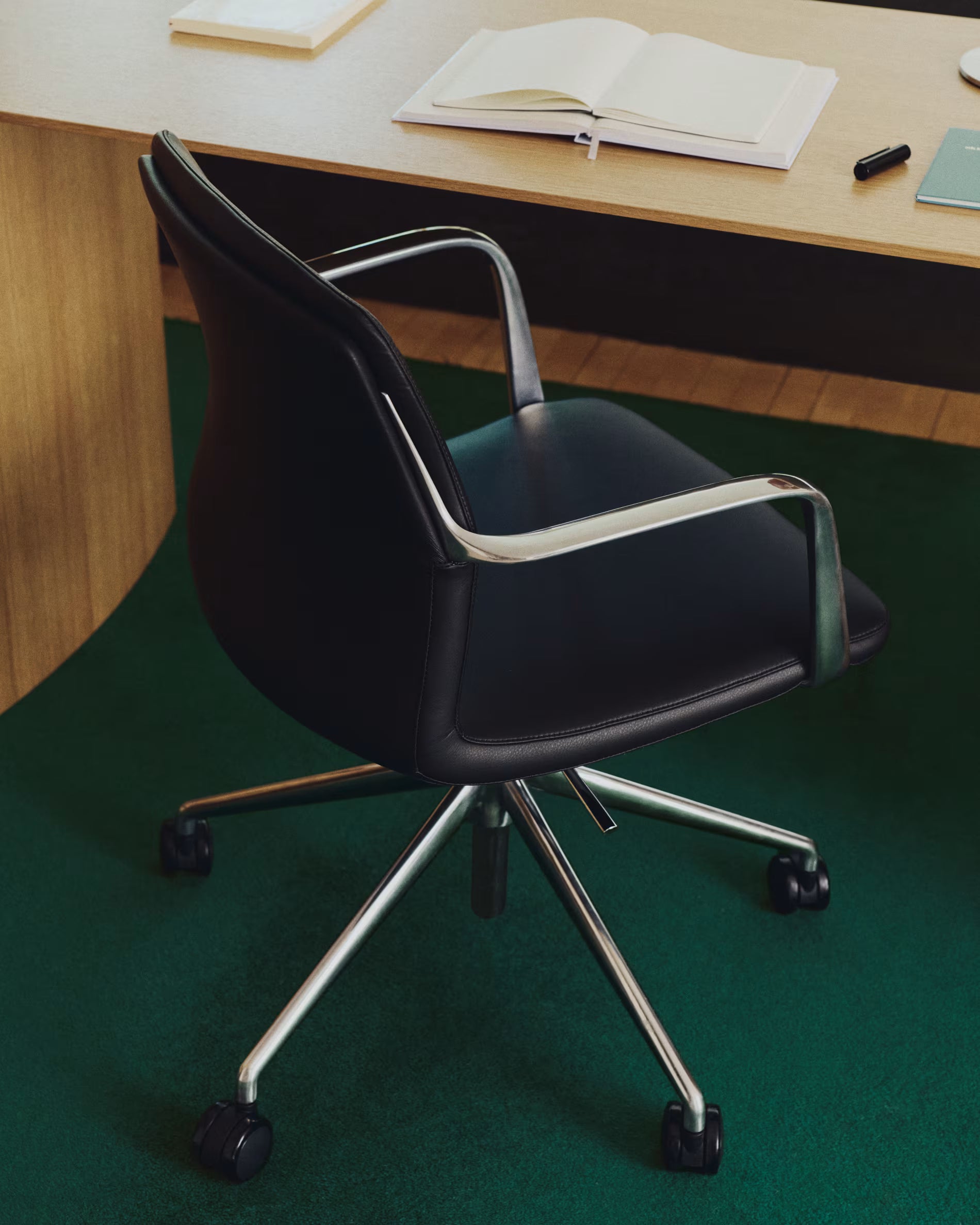 NERLAN office chair black with silver base
