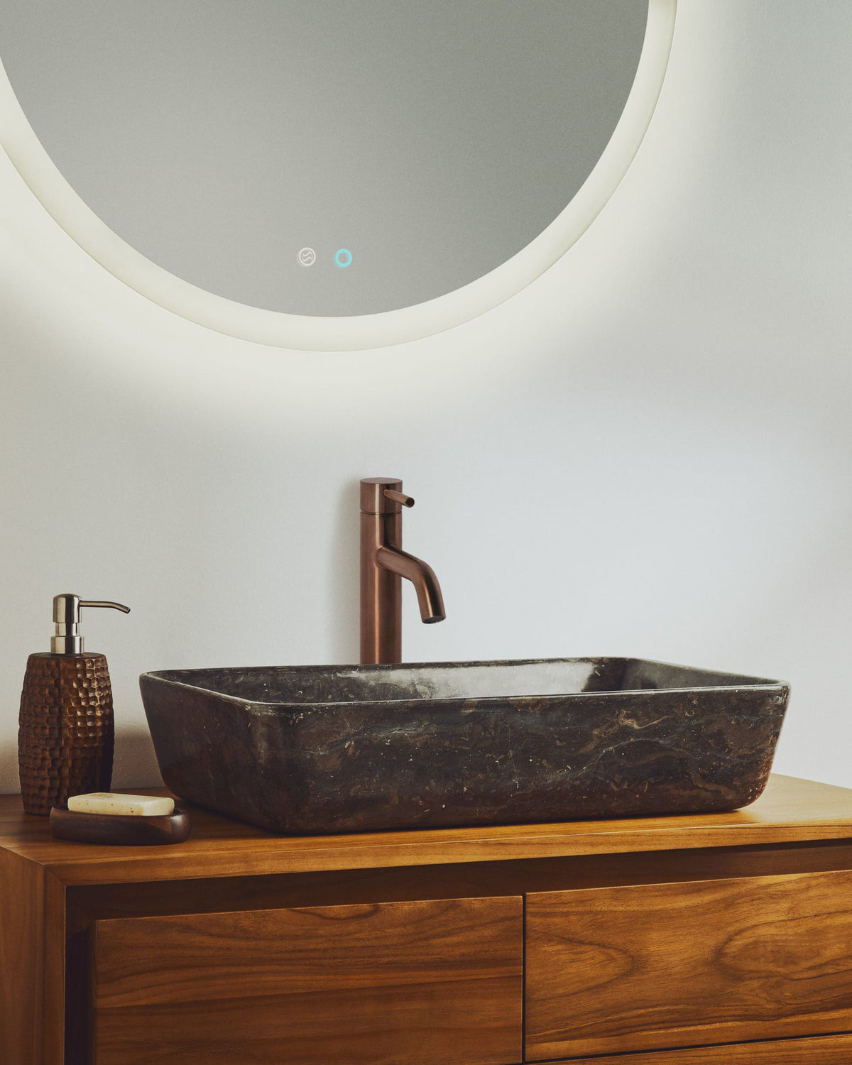 Umywalka nablatowa DARNEN szary marmur – ujęcie 14