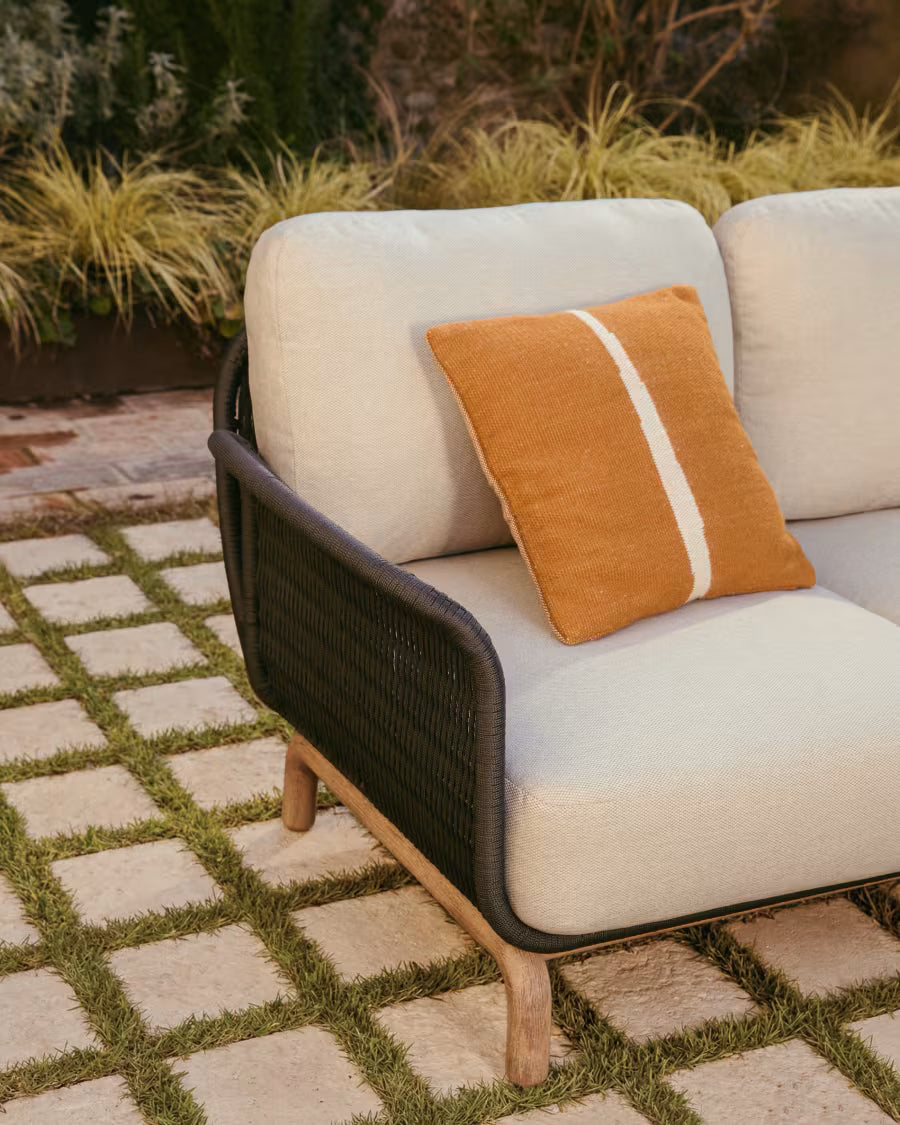 ALIPA Beige and Black 2-Seater Garden Sofa