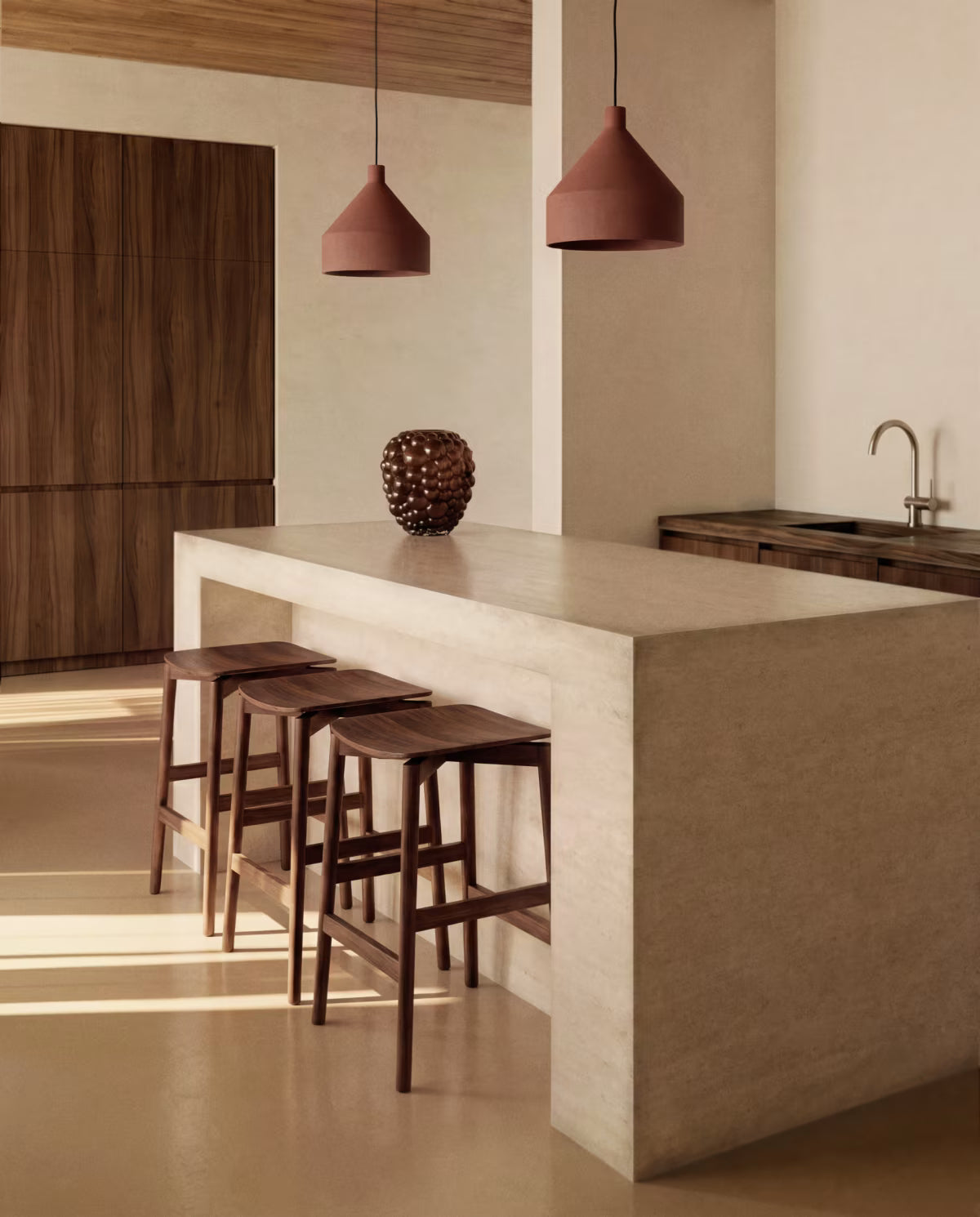 EVERA stool in dark oak veneer