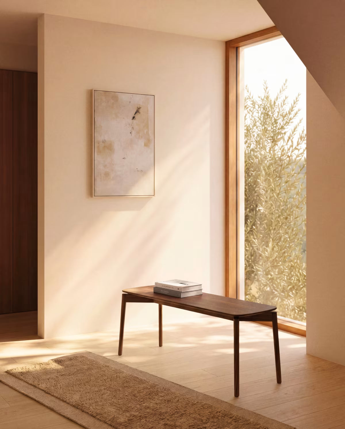 EVERA bench in dark oak veneer
