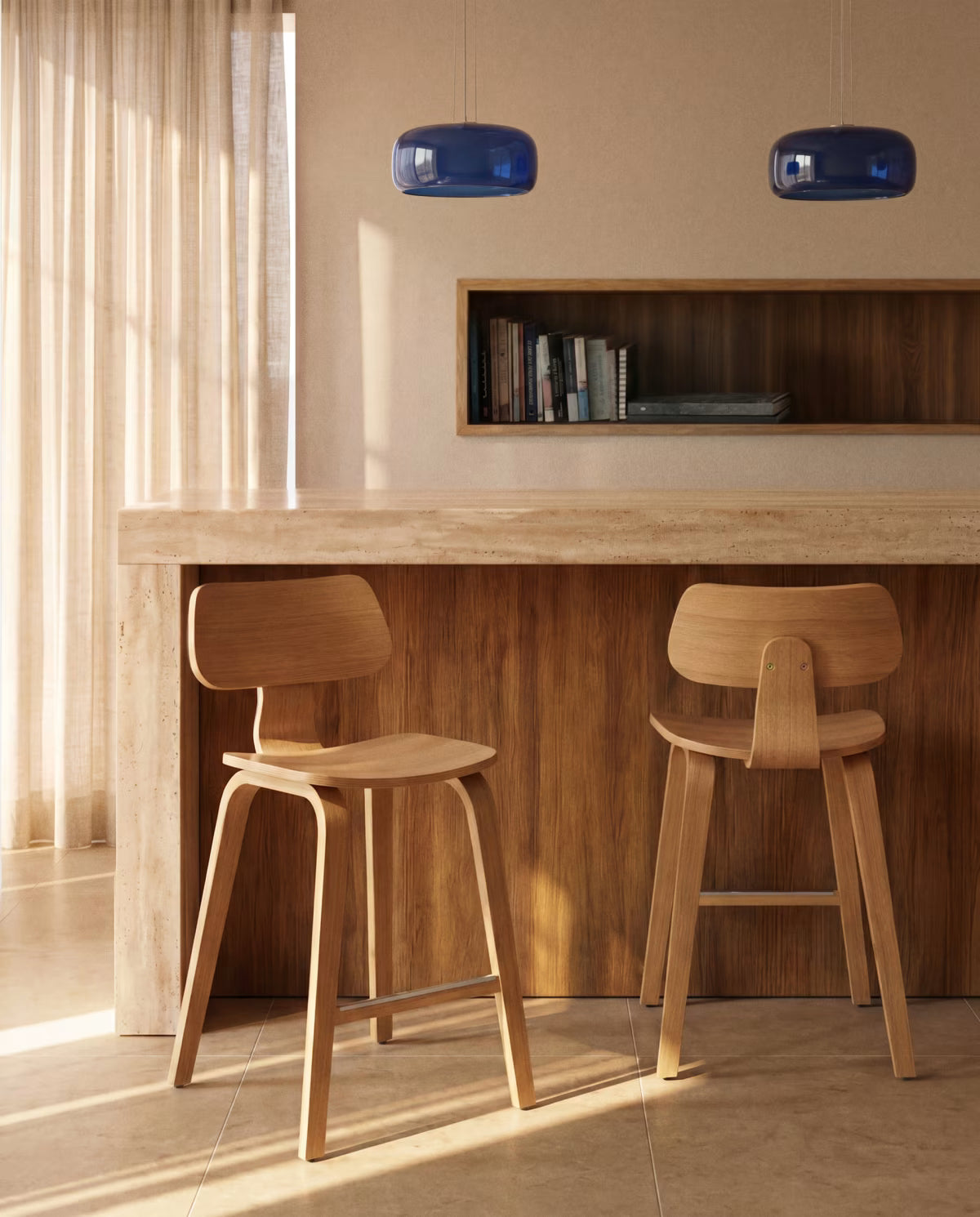 GENA Bar Stool in Oak Veneer
