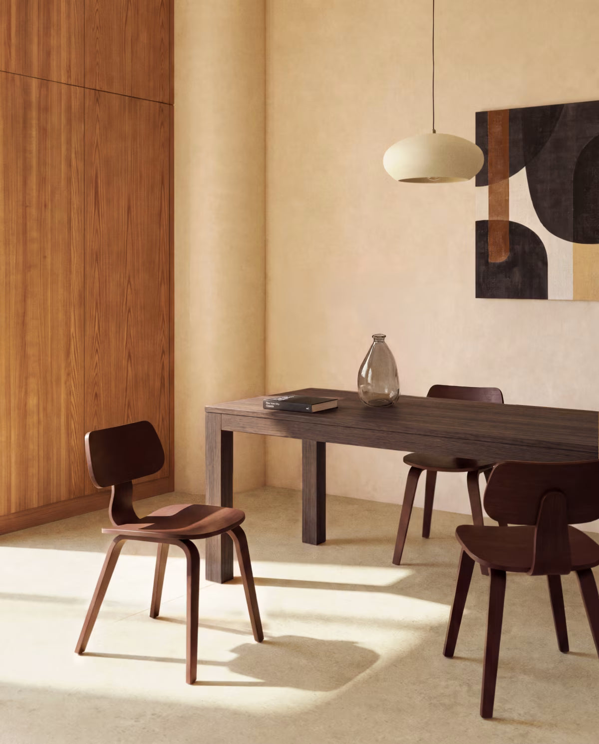 GENA Chair in Burgundy with Oak Veneer
