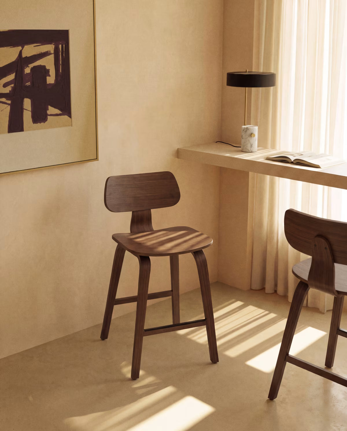 GENA Bar Stool Walnut Veneer