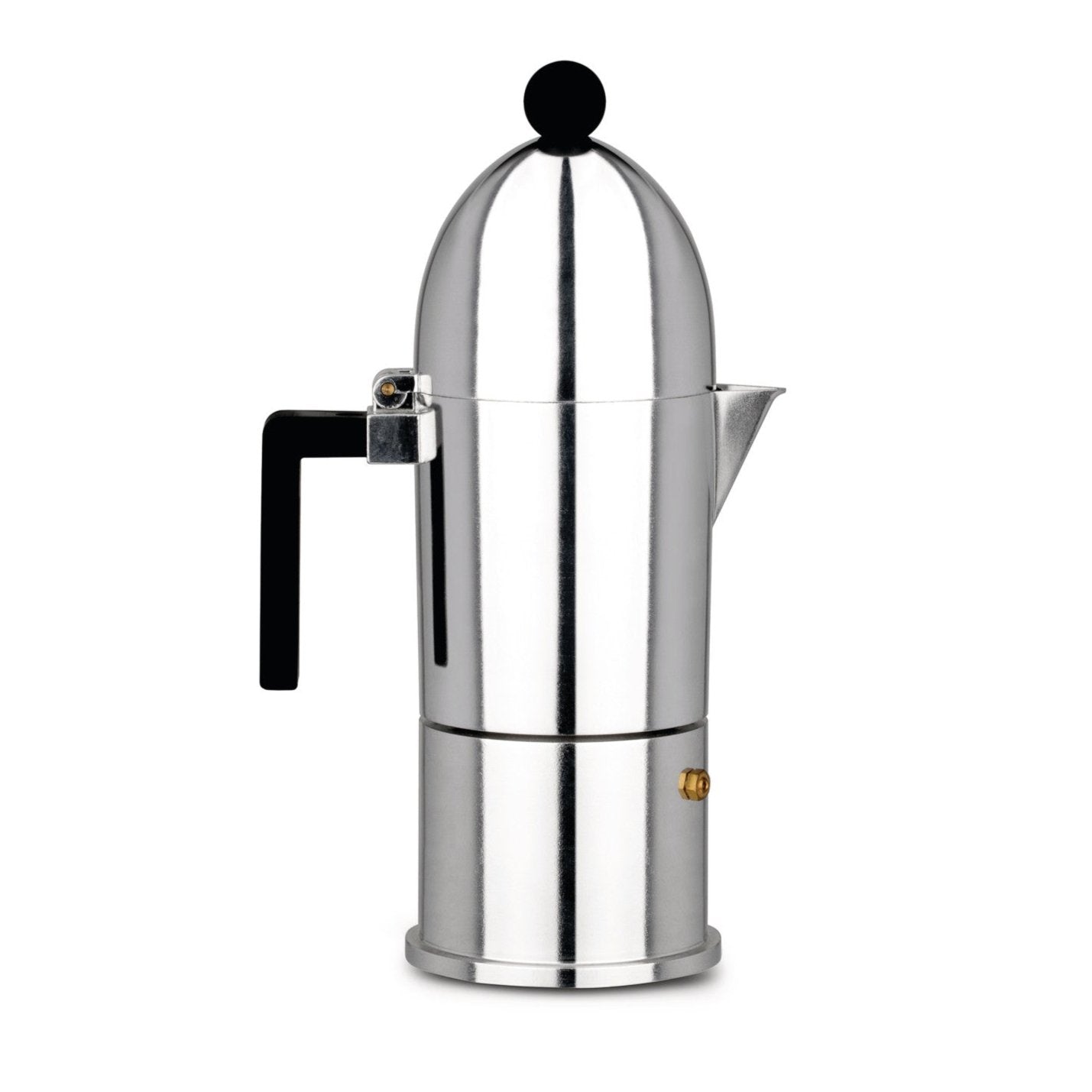 Silver La Cupola coffee machine with black