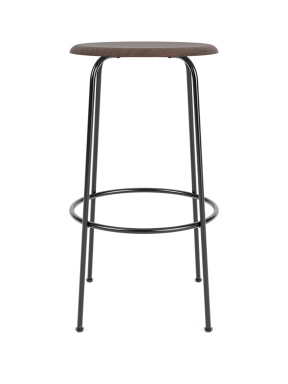 Hocker AFTEROOM dunkles Eichenfurnier mit Stahlbasis [Julia]