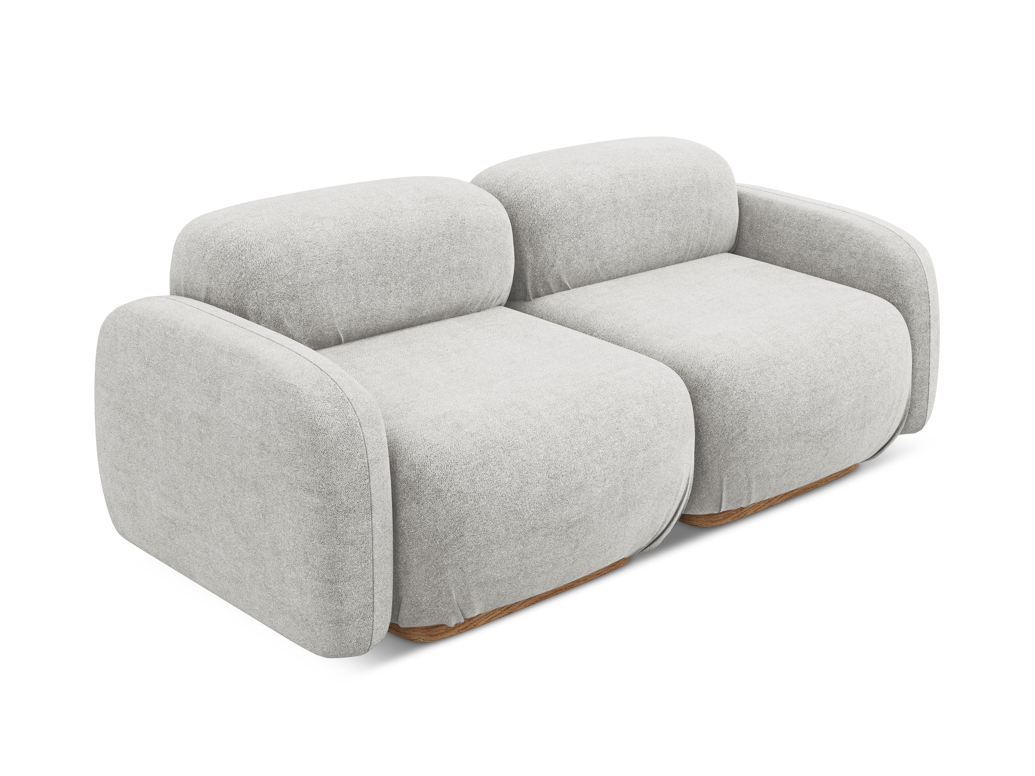 Modulares 3-Sitzer Sofa AILANI silbernes Boucle