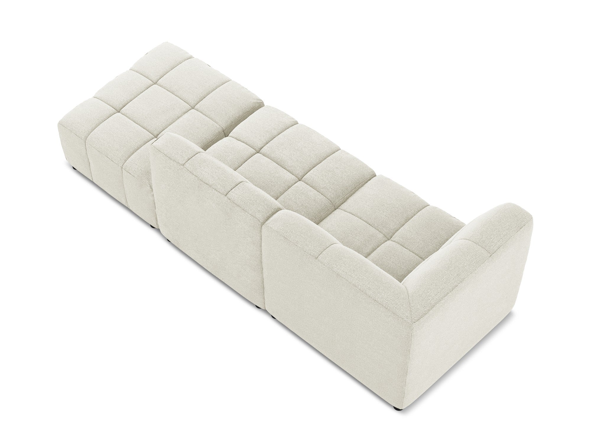 Left-facing open modular 3-seater sofa ALOHA sand boucle