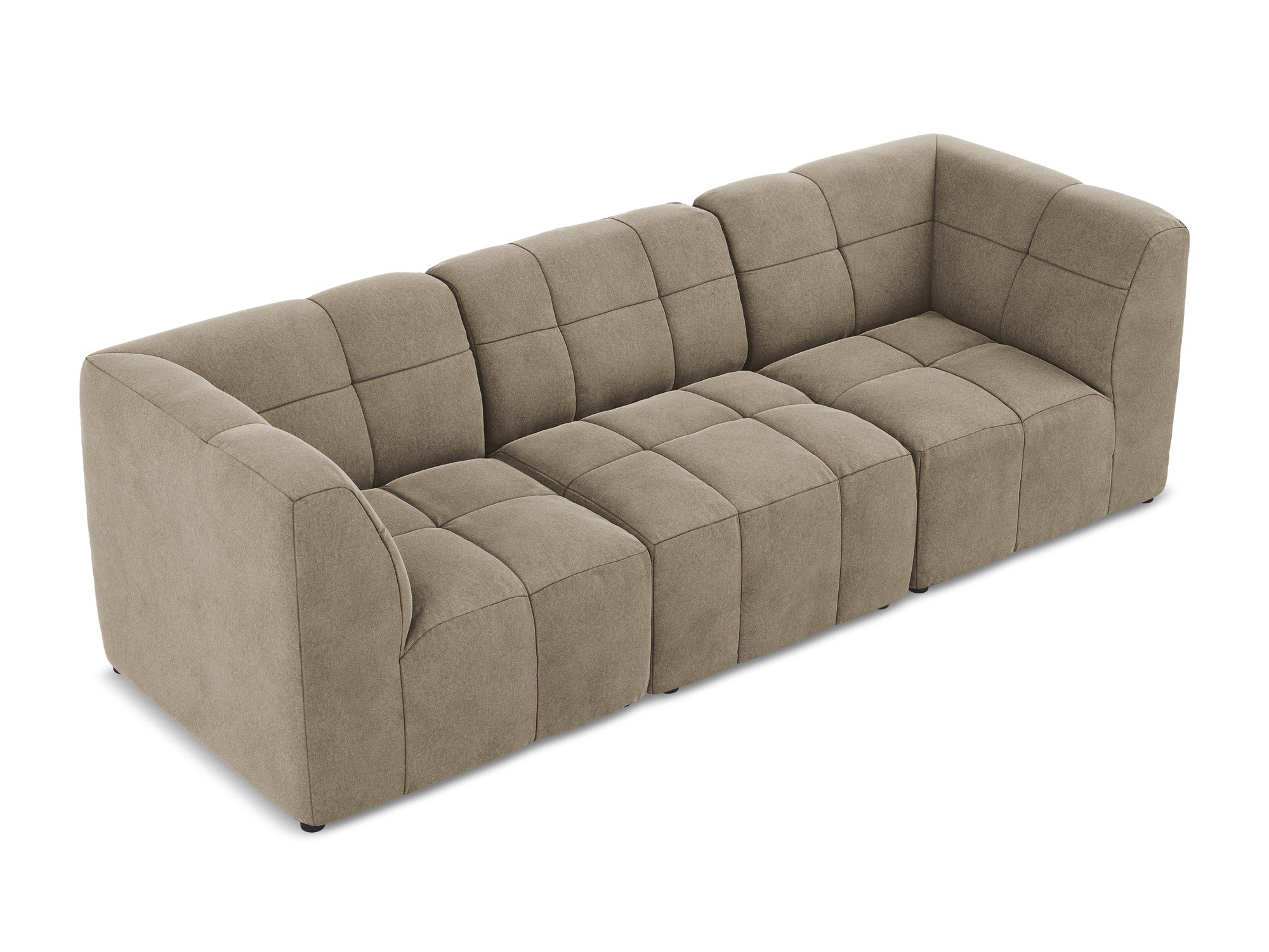 Beige 3-Seater Velvet Modular Sofa ALOHA