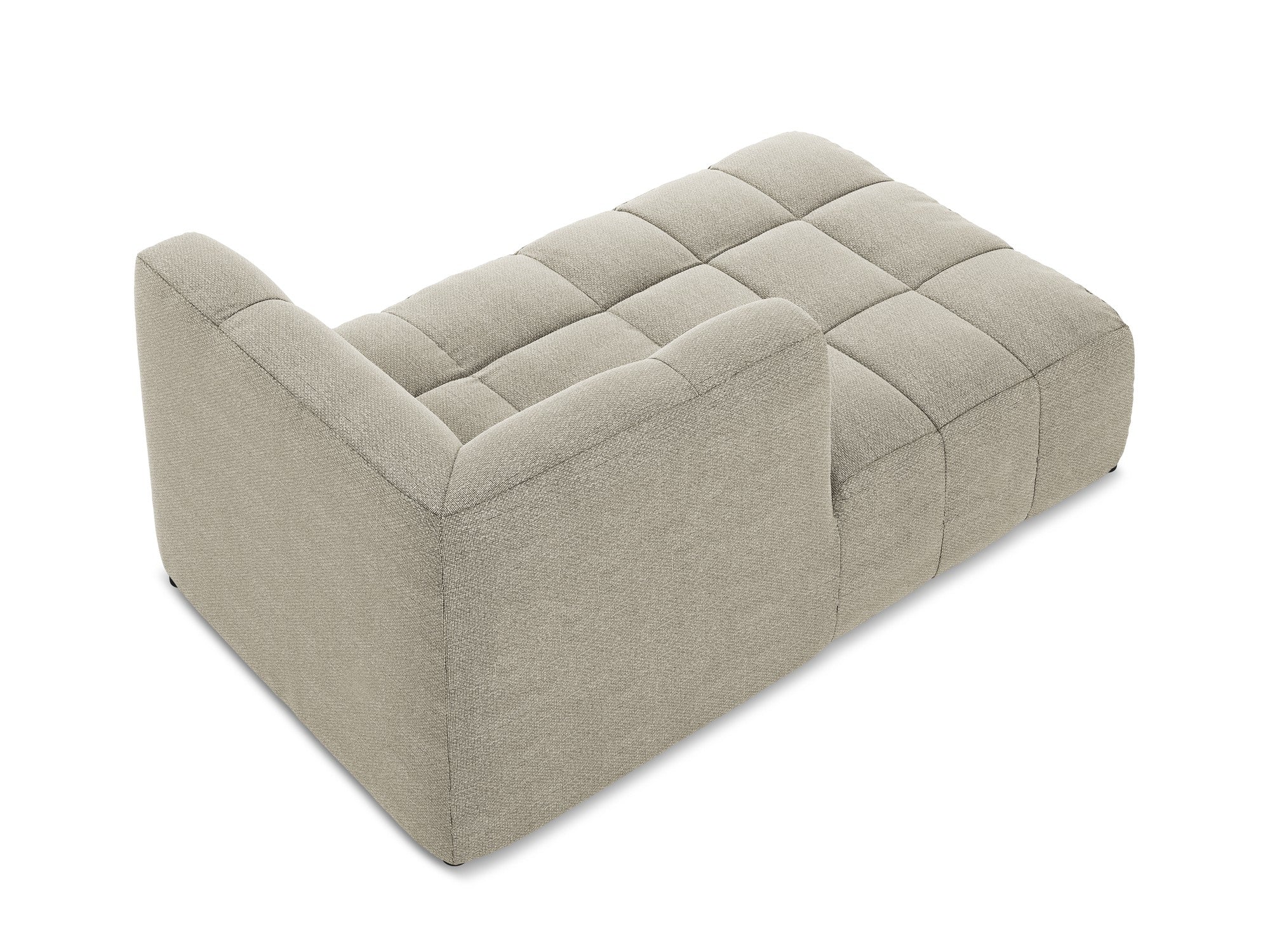 Left-facing ALOHA taupe boucle chaise longue